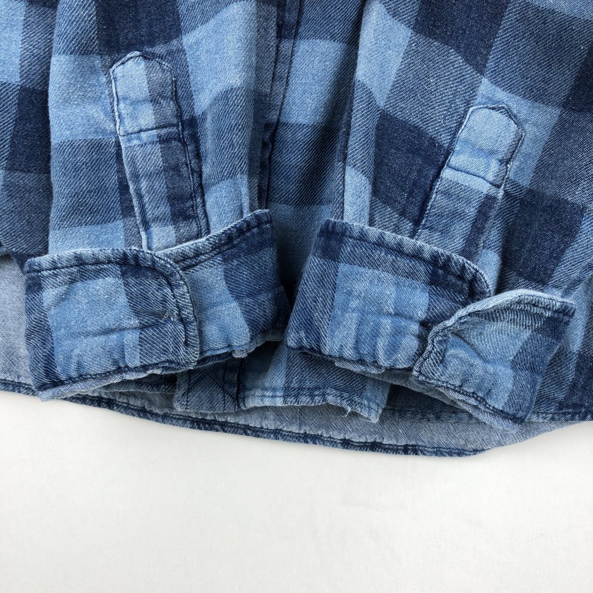 古着 ラルフローレン Ralph Lauren CLASSIC FIT INDIGO RL UNTUCKED FIT バッファローチェック 長袖 ボタンダウン ライトネルチェックシャツ メンズXXL相当 /eaa677071 【中古】 【261012】