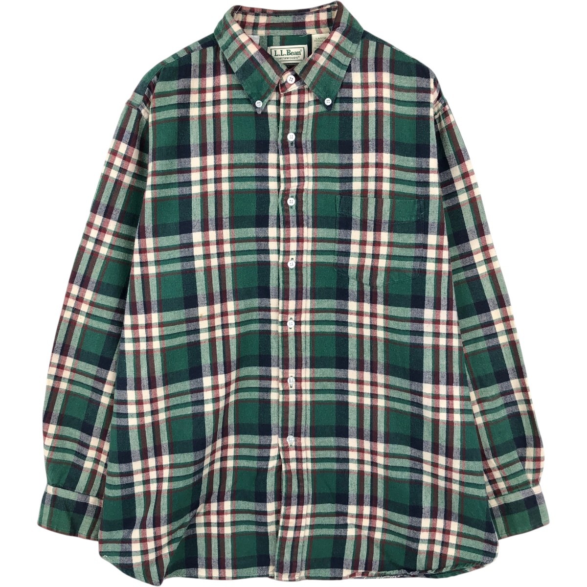 L.L.Bean/エルエルビーン 長袖 ボタンダウン フランネルチェックシャツ