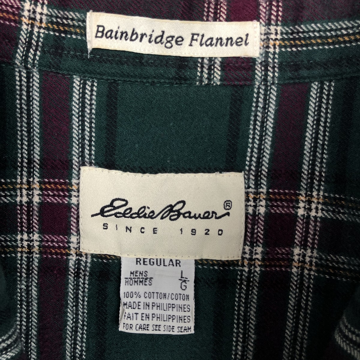 Eddie Bauer/エディーバウアー 長袖 ボタンダウン ライトネルチェックシャツ