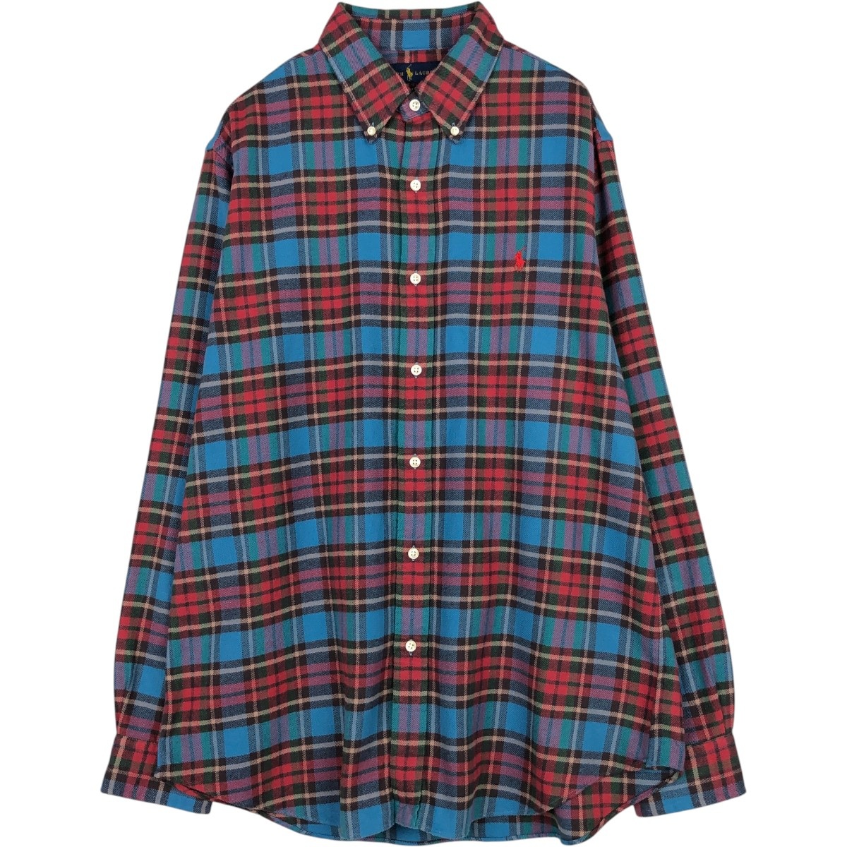 Ralph Lauren/ラルフローレン CLASSIC FIT 長袖 ボタンダウン ライトネルチェックシャツ