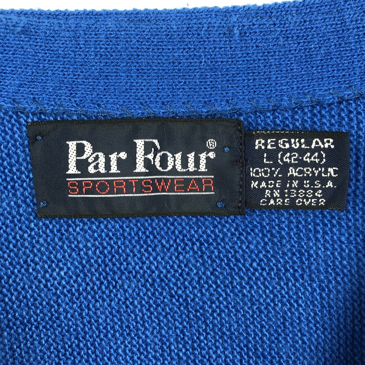 古着 Par Four アクリルニットカーディガン USA製 メンズL相当 /eaa677186 【中古】 【261011】