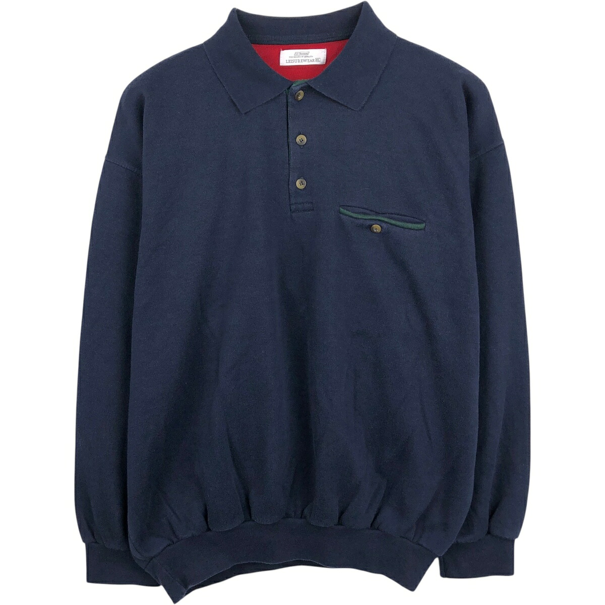 LEISUREWEAR ハーフボタン スウェットシャツ トレーナー