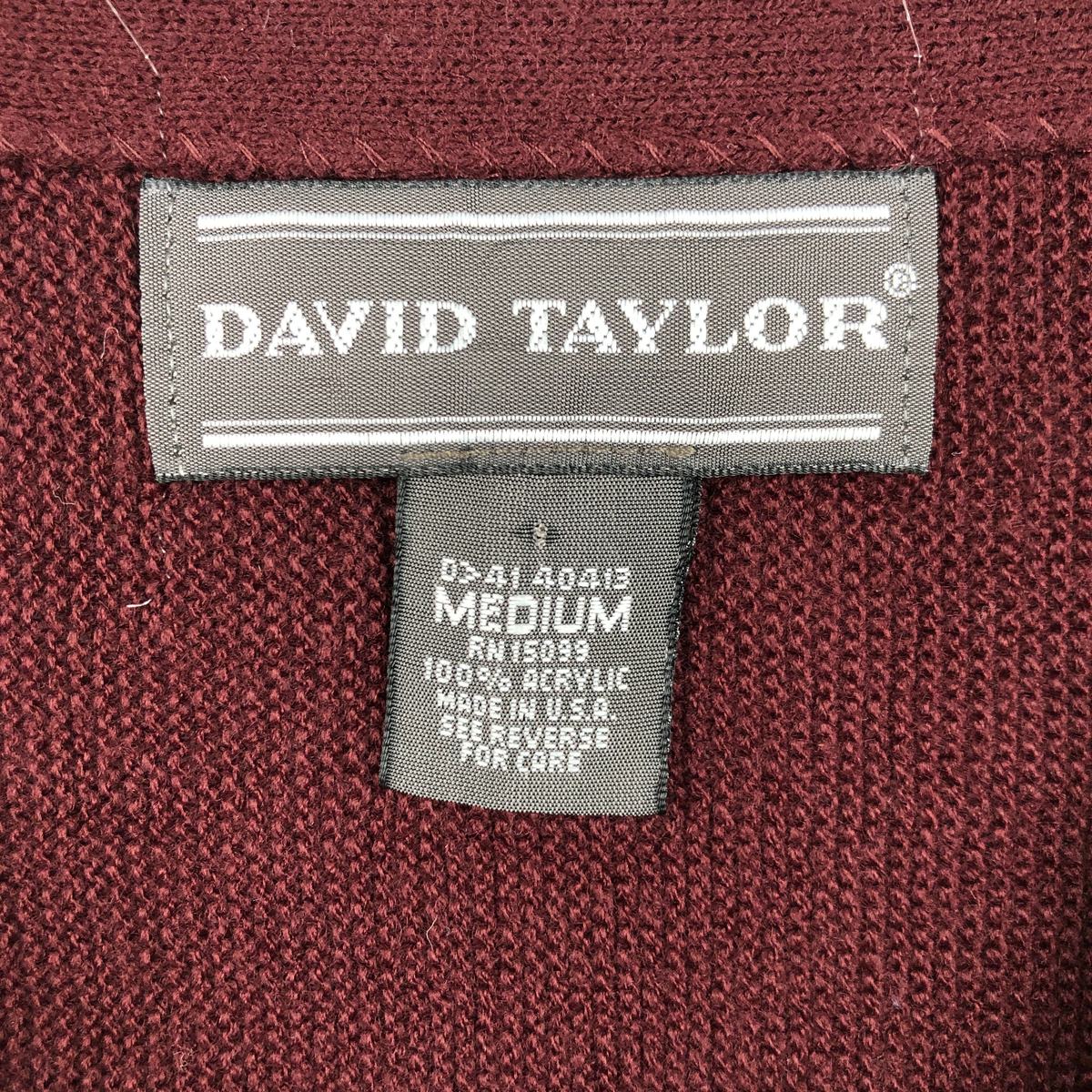 古着 DAVID TAYLOR アクリルニットカーディガン USA製 MEDIUM メンズM相当 /eaa677407 【中古】 【261011】