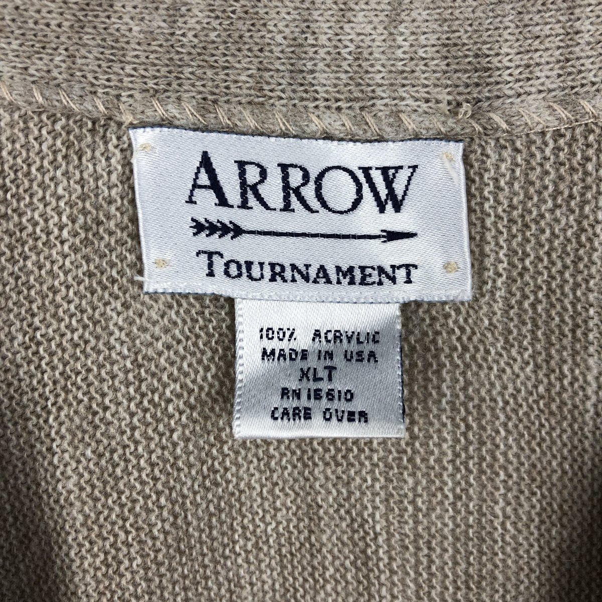 古着 80～90年代 アロー Arrow TOURNAMENT アクリルニットカーディガン USA製 メンズXL相当 ヴィンテージ /eaa677422 【中古】 【261011】