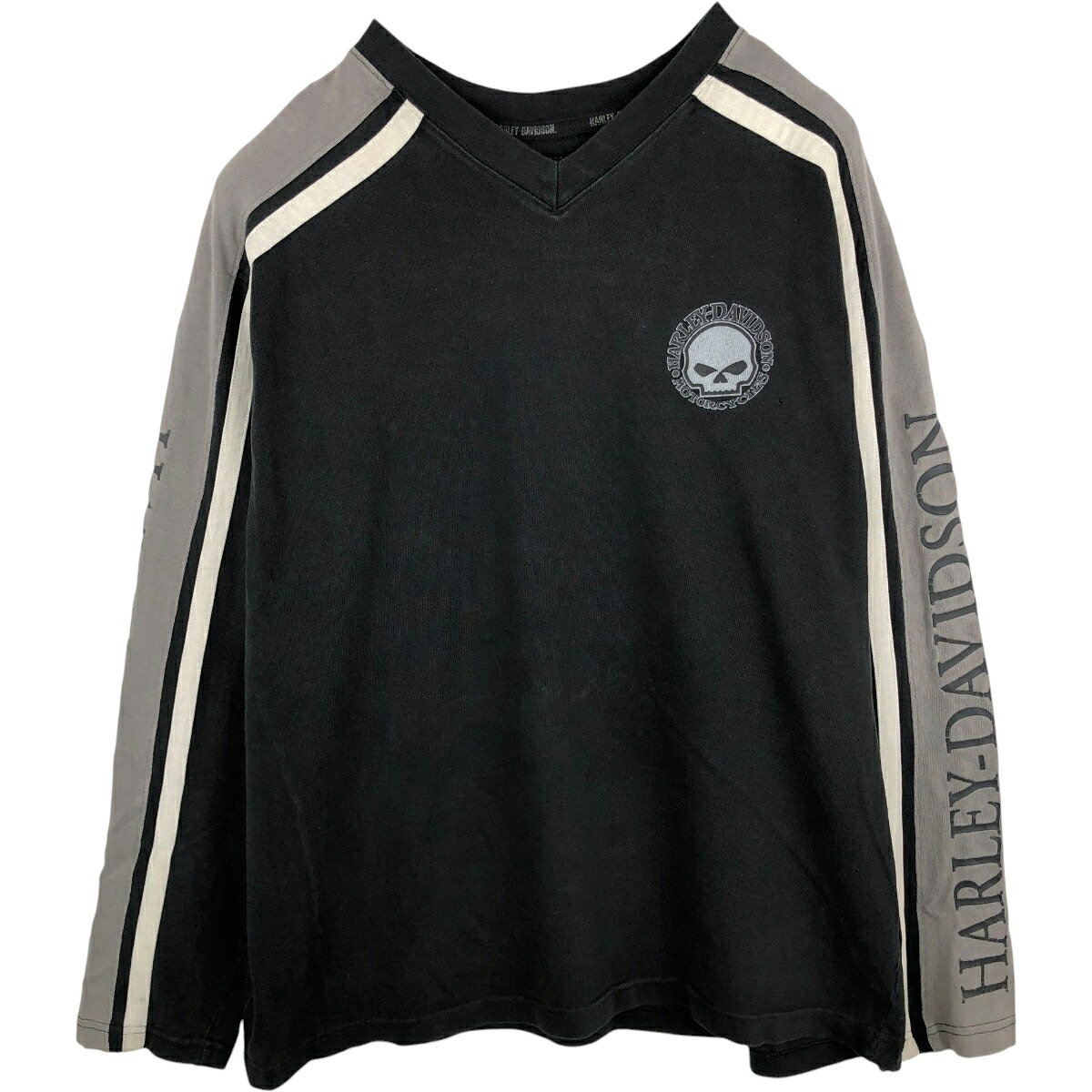 Harley-Davidson/ハーレーダビッドソン Vネック ロングTシャツ ロンT