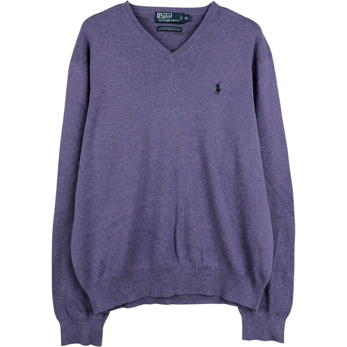 Ralph Lauren/ラルフローレン POLO by Ralph Lauren Vネック コットンニットセーター