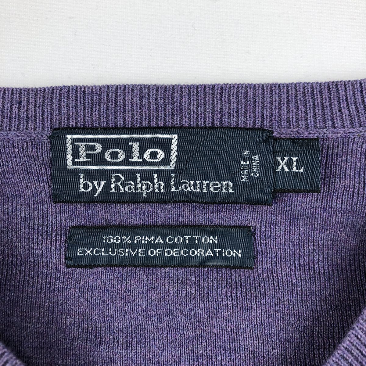 Ralph Lauren/ラルフローレン POLO by Ralph Lauren Vネック コットンニットセーター