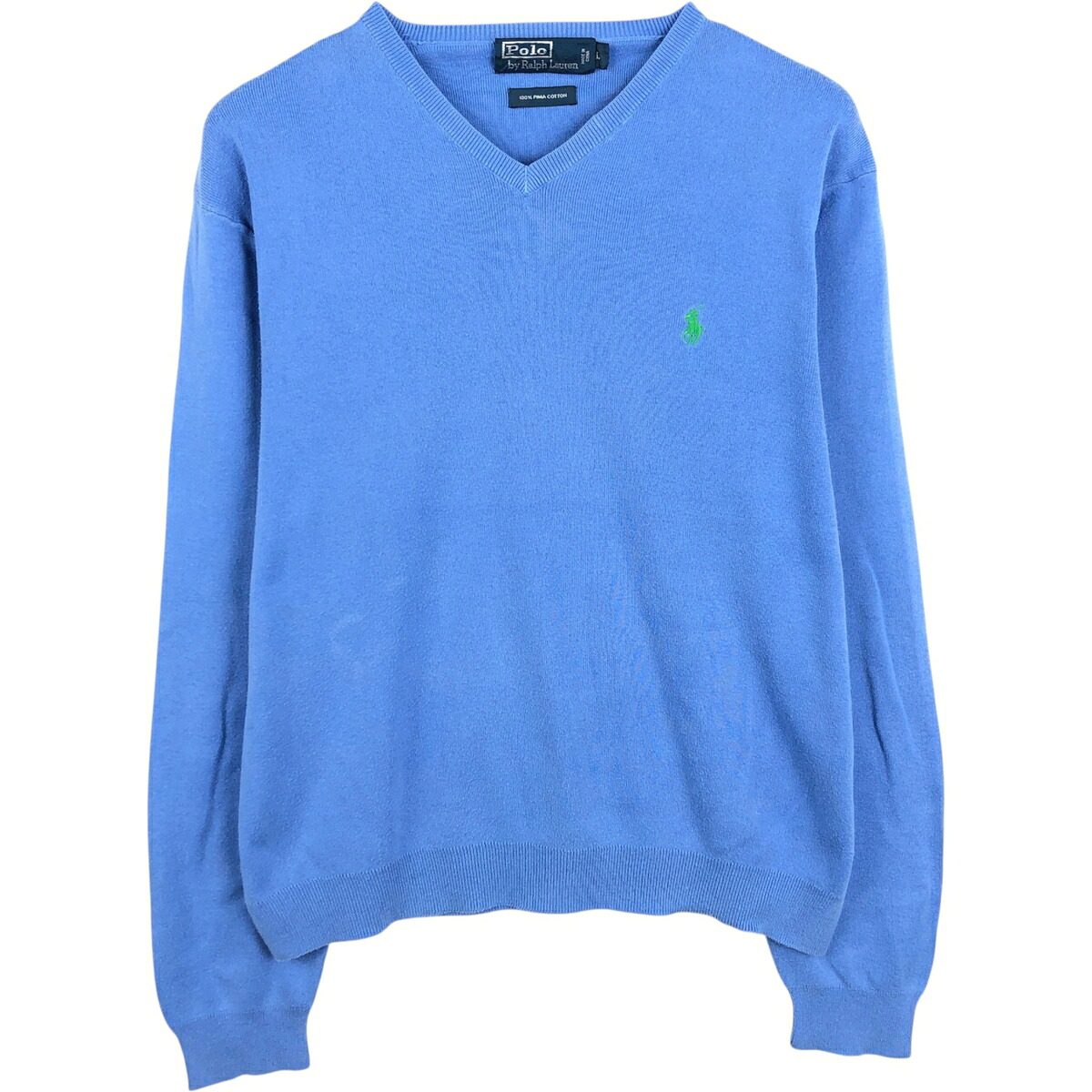 Ralph Lauren/ラルフローレン POLO by Ralph Lauren Vネック コットンニットセーター