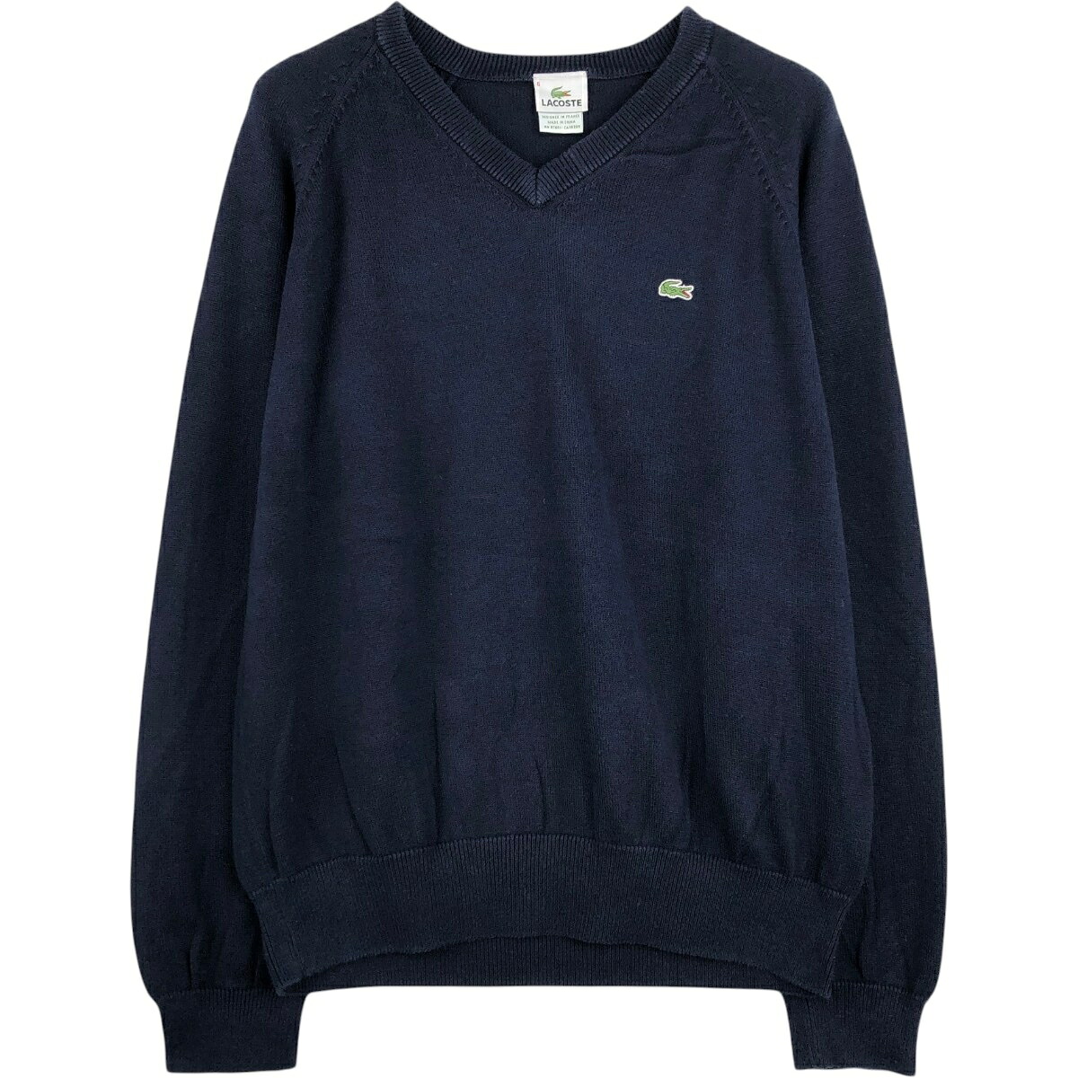 LACOSTE/ラコステ フランス企画 Vネック コットンニットセーター