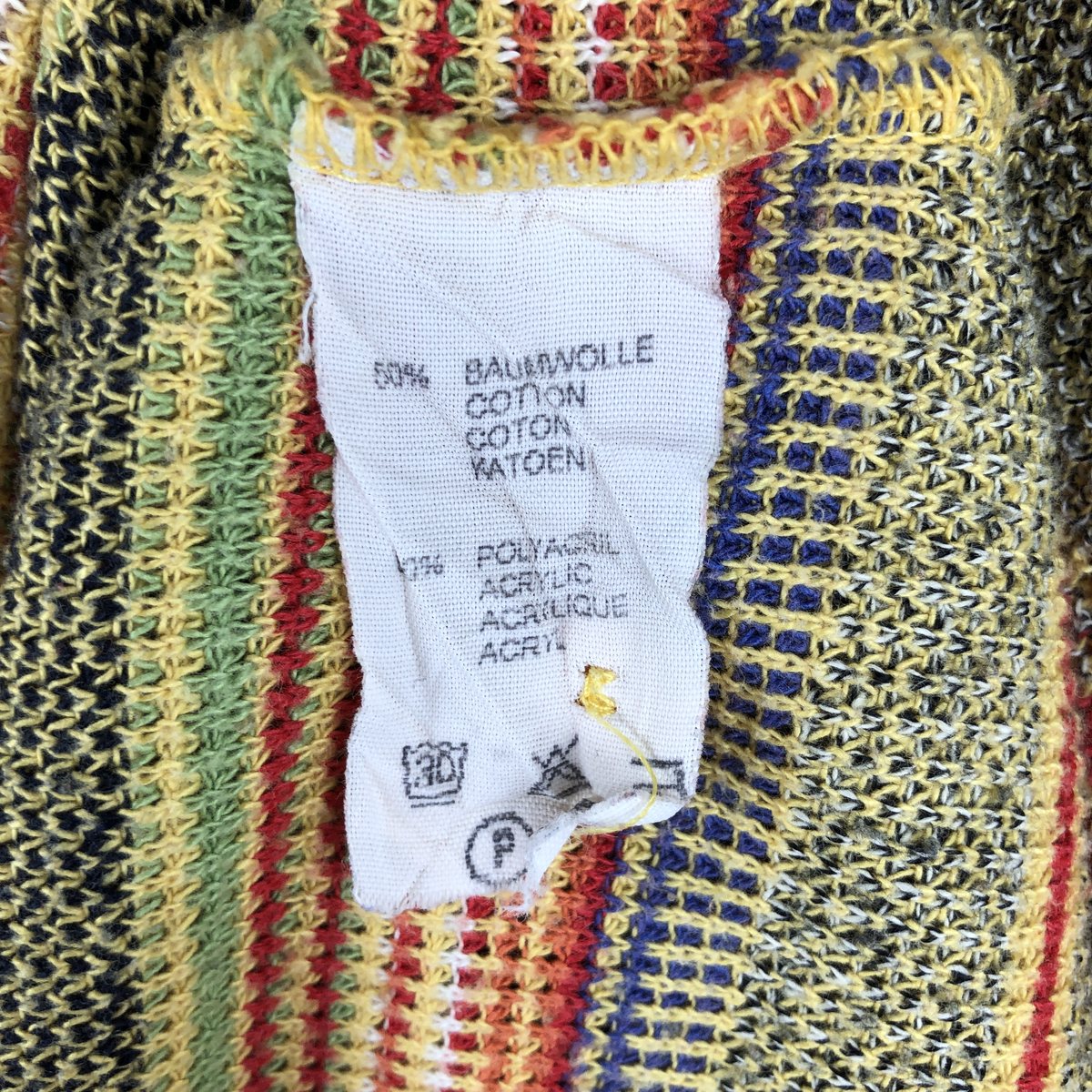 古着 Louis Estere マルチボーダー ポロニットセーター メンズXL相当 /eaa678735 【中古】 【261014】