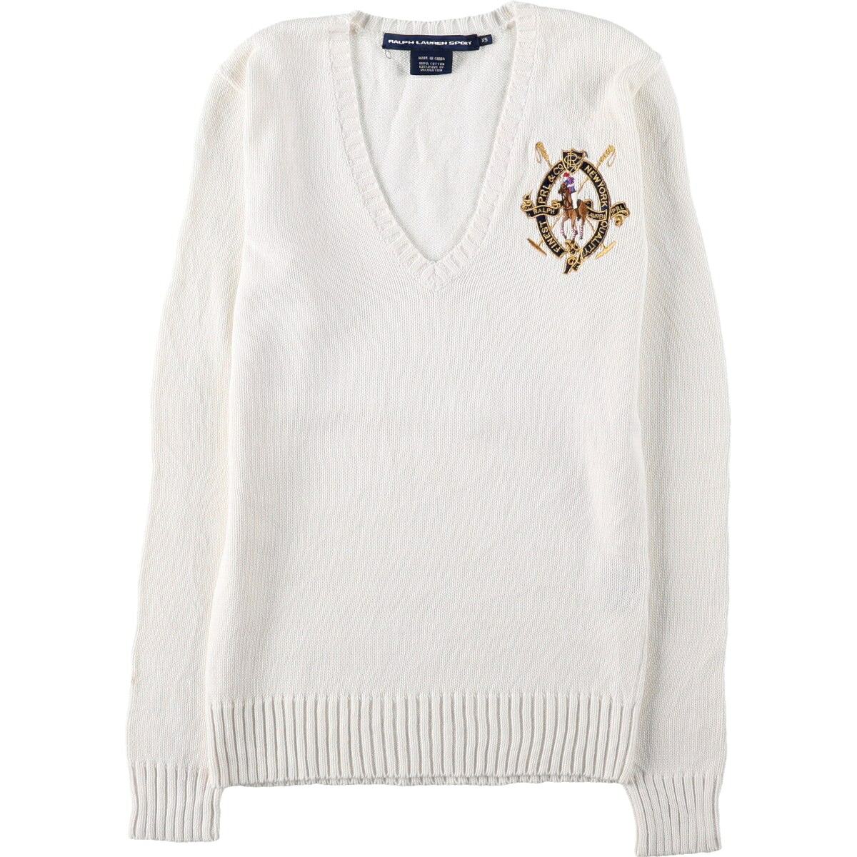Ralph Lauren/ラルフローレン RALPH LAUREN SPORT Vネック コットンニットセーター