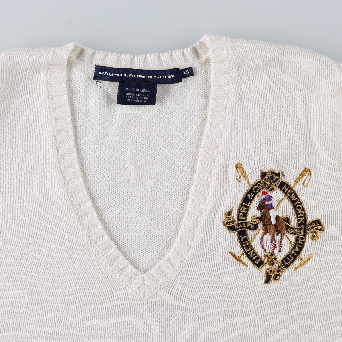 Ralph Lauren/ラルフローレン RALPH LAUREN SPORT Vネック コットンニットセーター