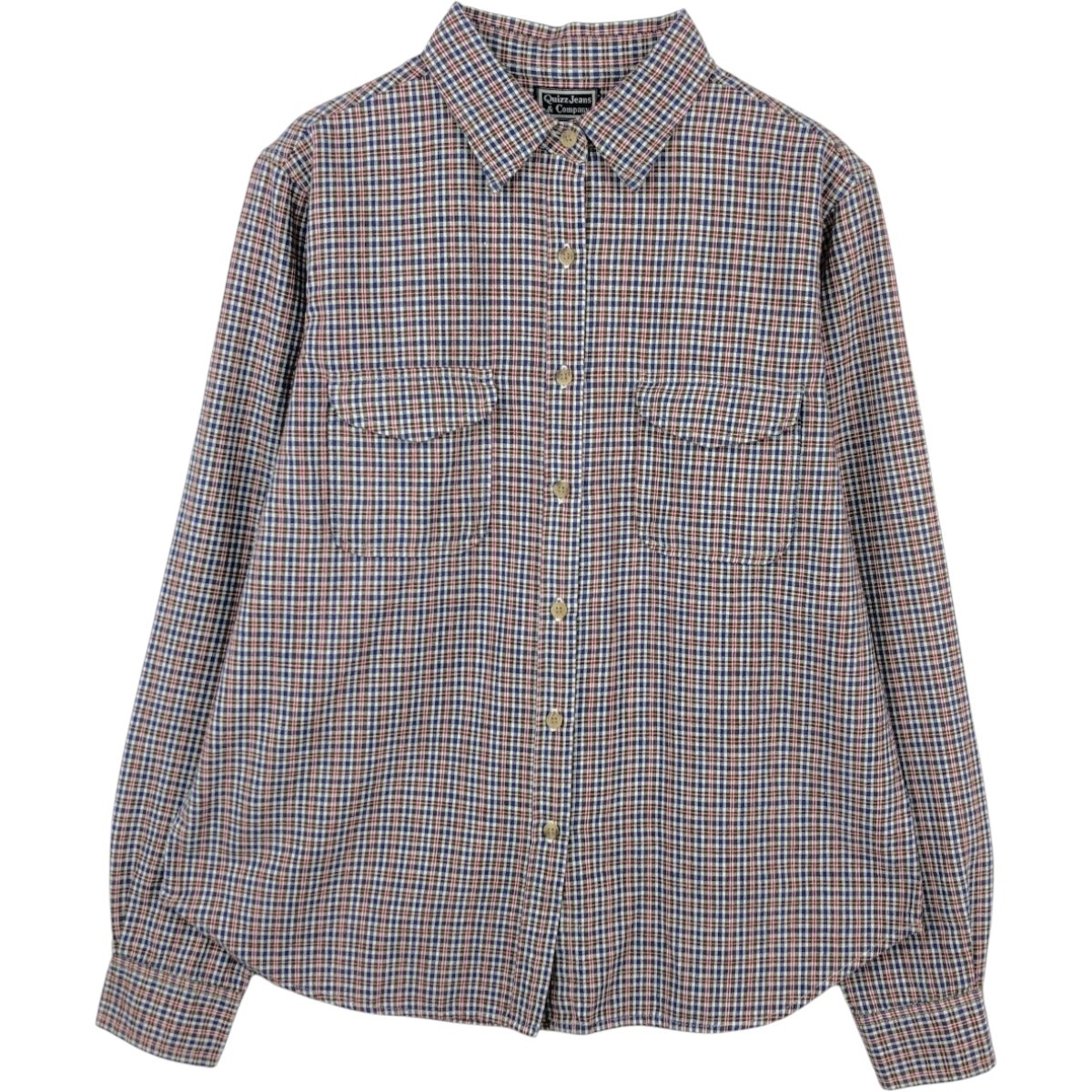 Quizz Jeans&Company 長袖 コットンチェックシャツ
