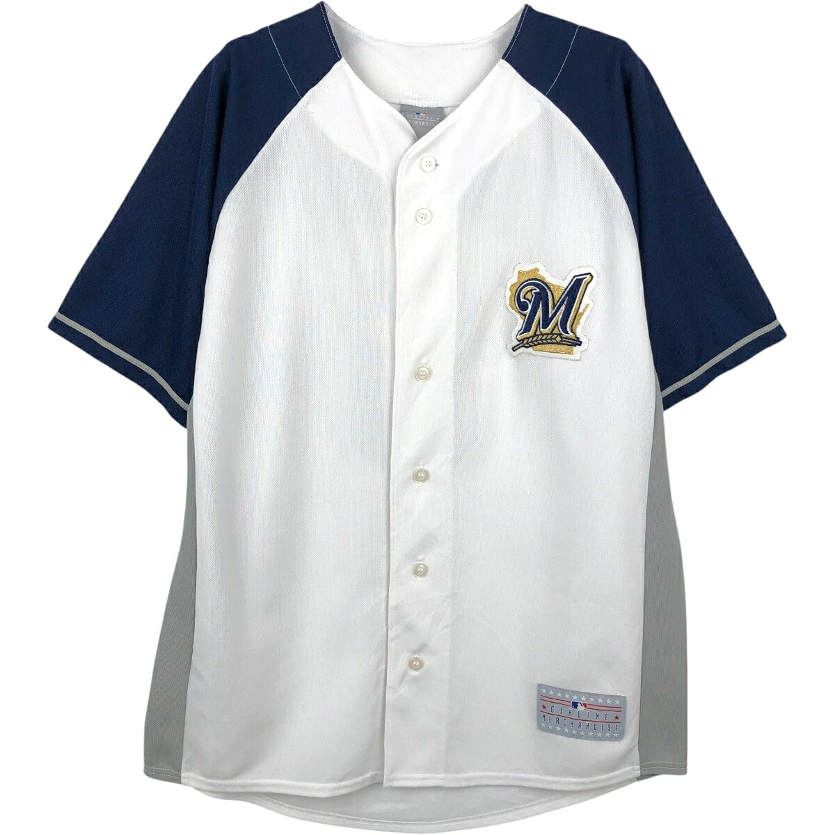 GENUINE MERCHANDISE MLB   MILWAUKEE  BREWERS ミルウォーキーブリュワーズ ゲームシャツ ベースボールシャツ