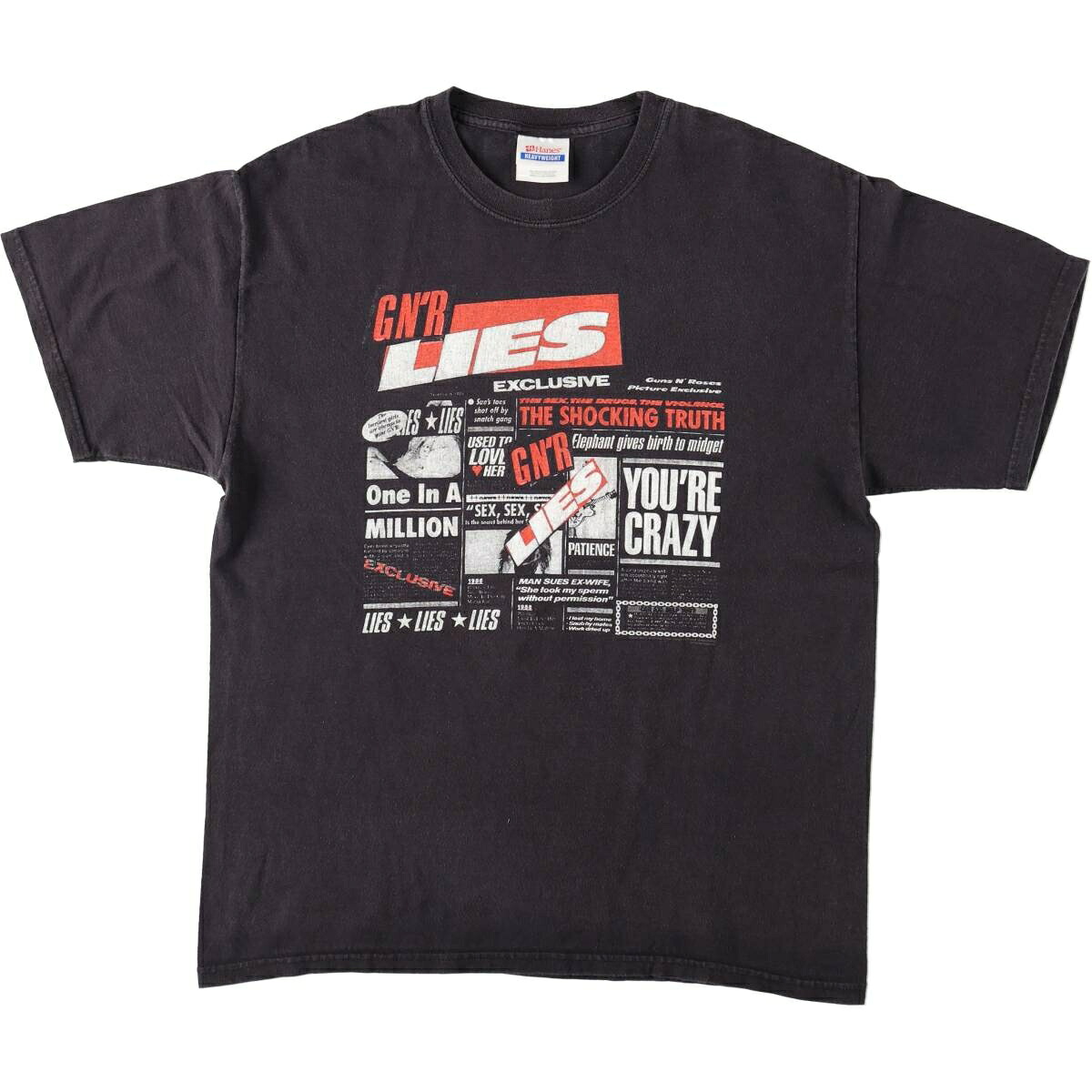 Hanes/ヘインズ HEAVYWEIGHT GUNS N' ROSES ガンズアンドローゼズ バンドTシャツ バンT