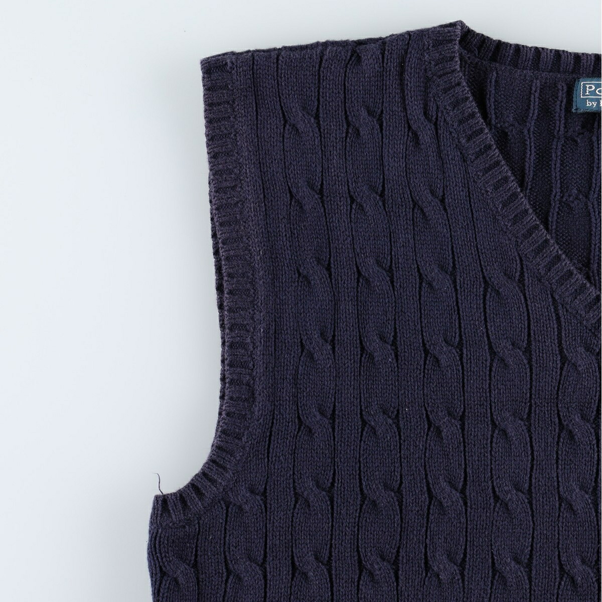 古着 ラルフローレン Ralph Lauren POLO by Ralph Lauren ケーブル編み Vネック コットンニットベスト レディースL相当 /eaa670439 【中古】 【260822】