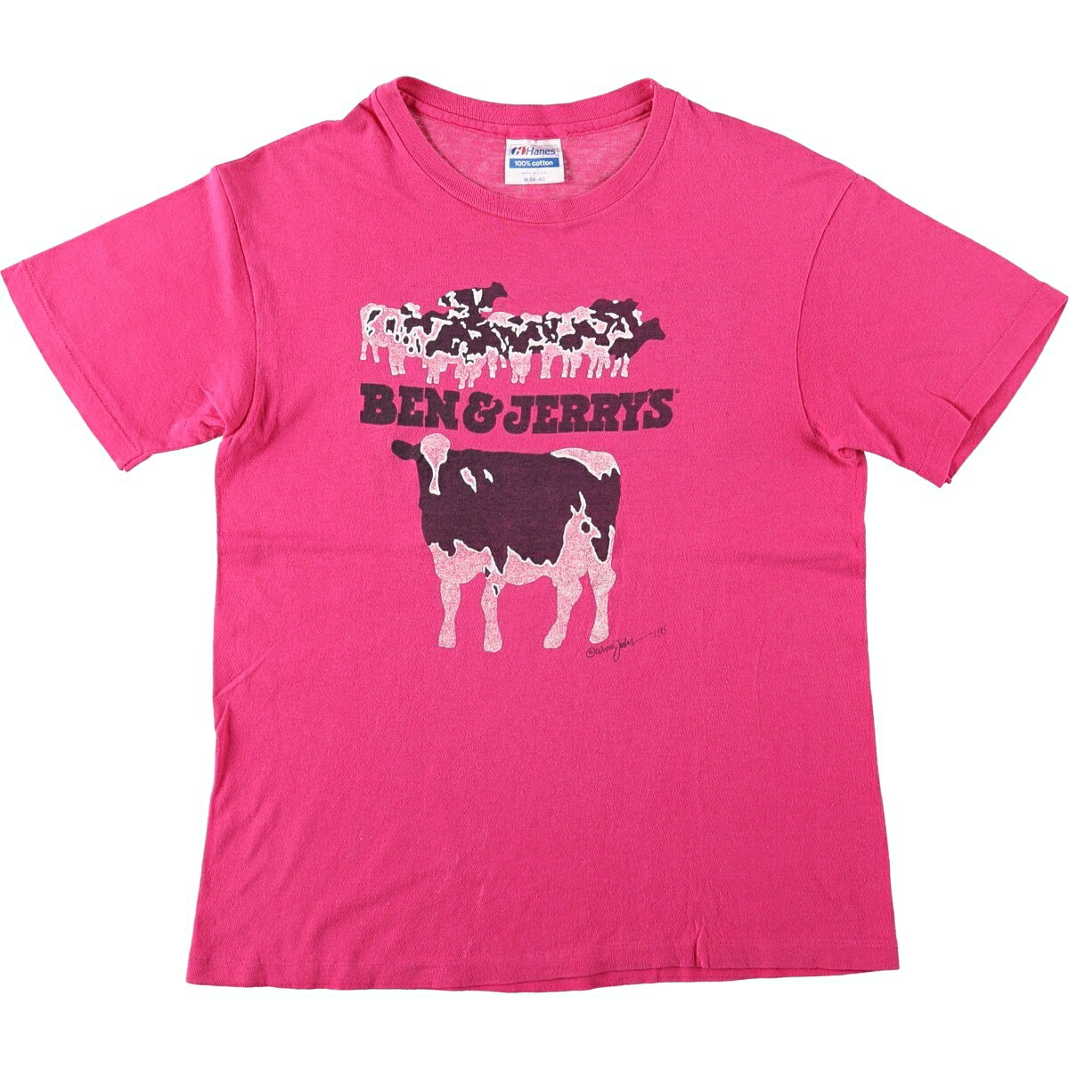 Hanes/ヘインズ Ben&Jerry's ベンアンドジェリーズ アドバタイジングTシャツ