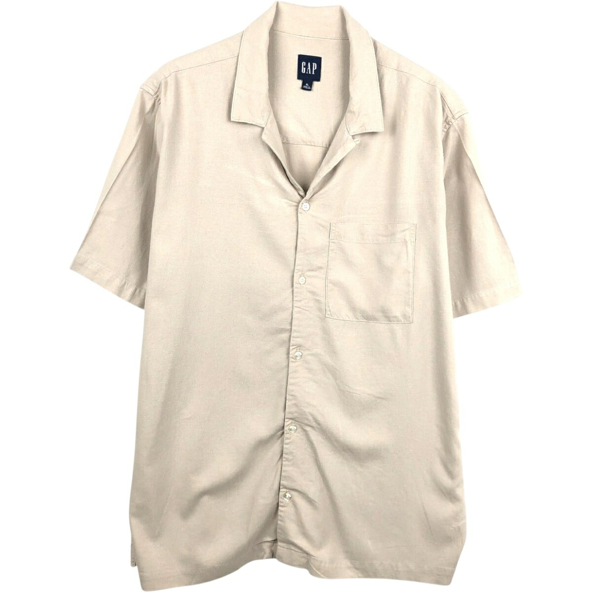 GAP/ギャップ 半袖 オープンカラー リネンシャツ