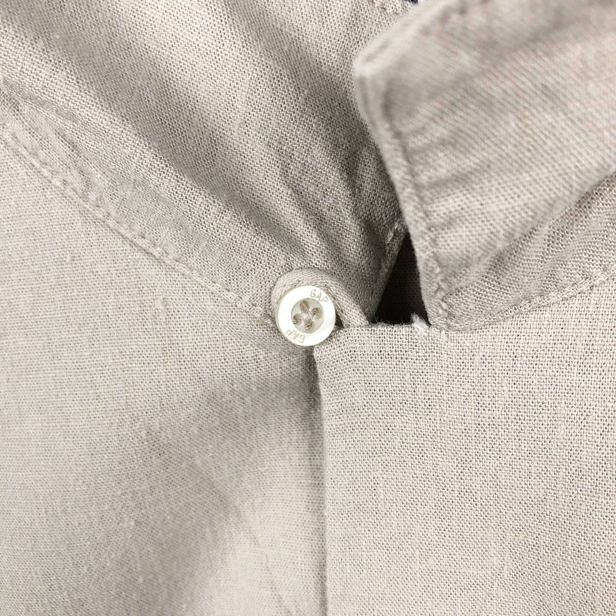 GAP/ギャップ 半袖 オープンカラー リネンシャツ