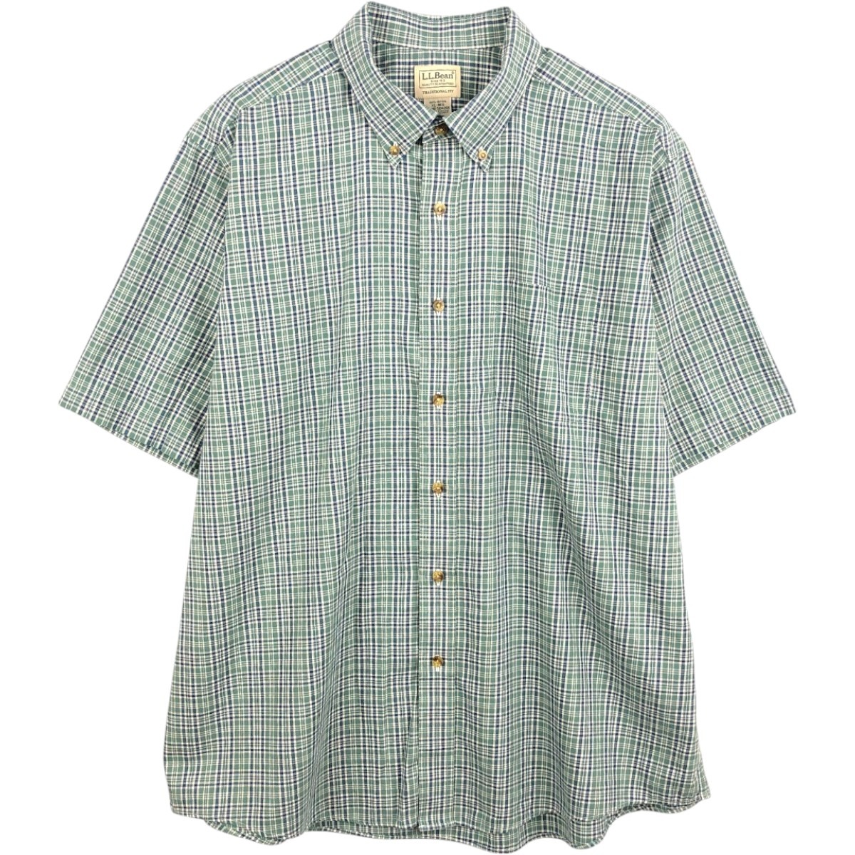 L.L.Bean/エルエルビーン TRADITIONAL FIT 半袖 ボタンダウン チェックシャツ