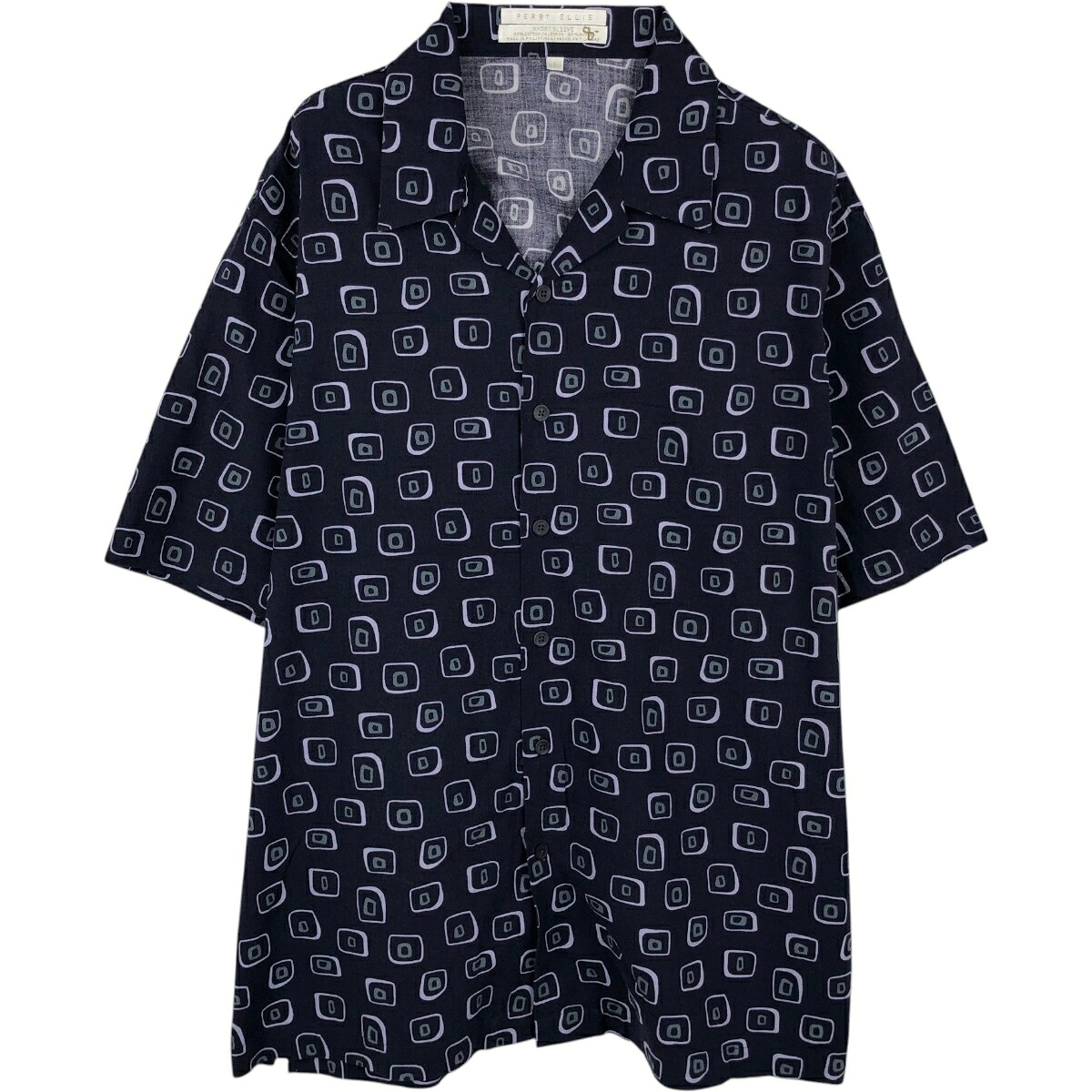 PERRY ELLIS/ペリーエリス 半袖 オープンカラー コットンシャツ