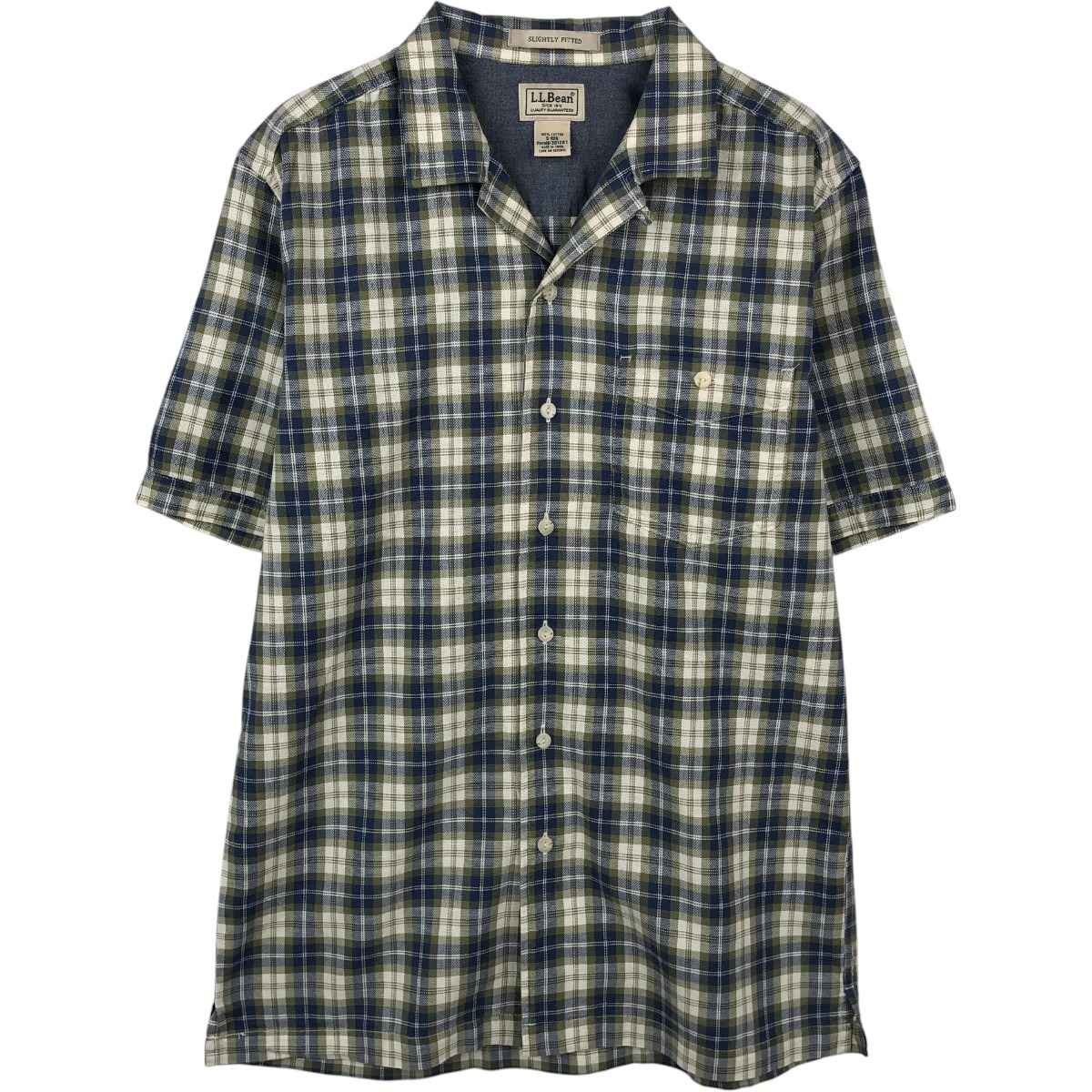 L.L.Bean/エルエルビーン SLIGHTLY FITTED 半袖 オープンカラー コットンシャツ