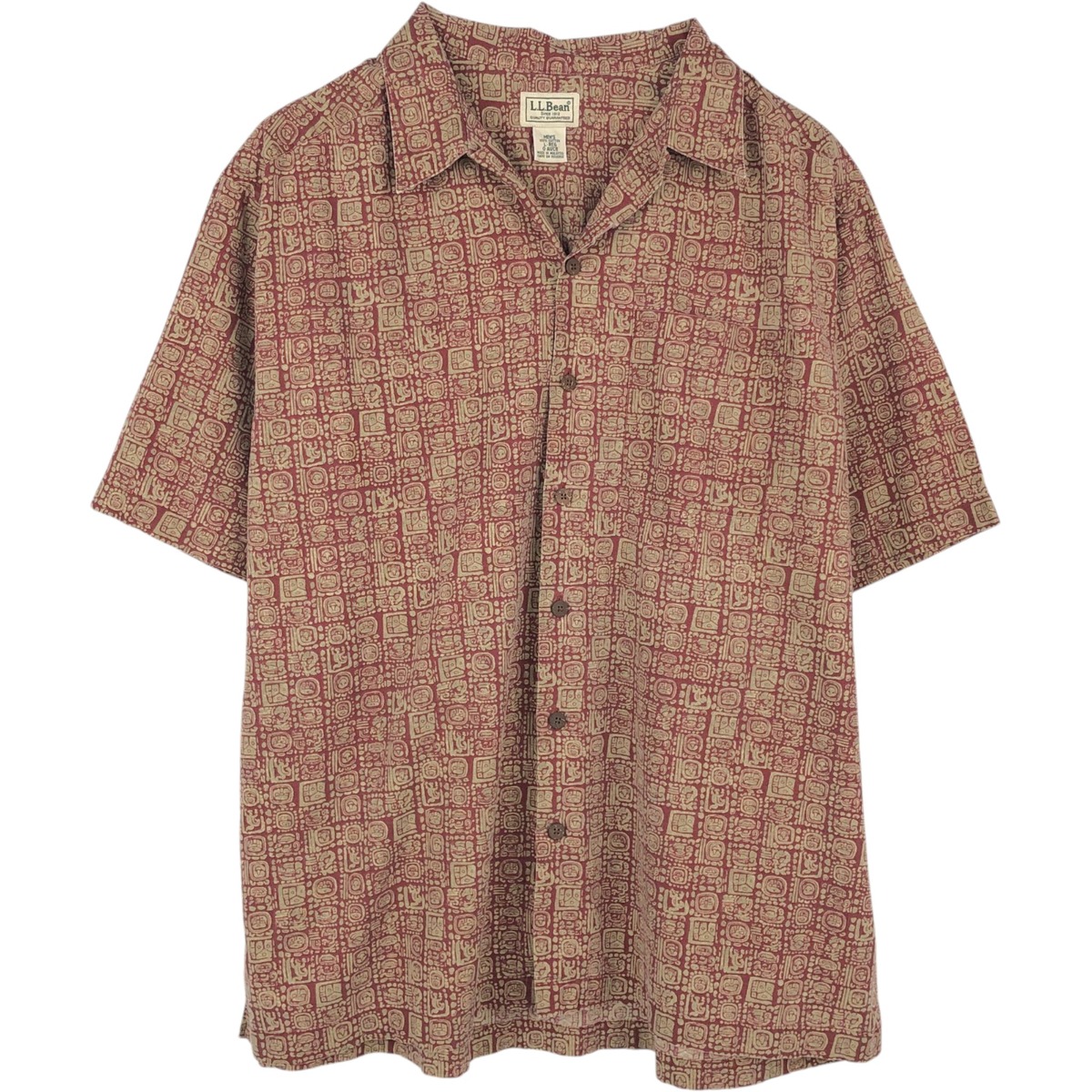 L.L.Bean/エルエルビーン 半袖 オープンカラー コットンシャツ