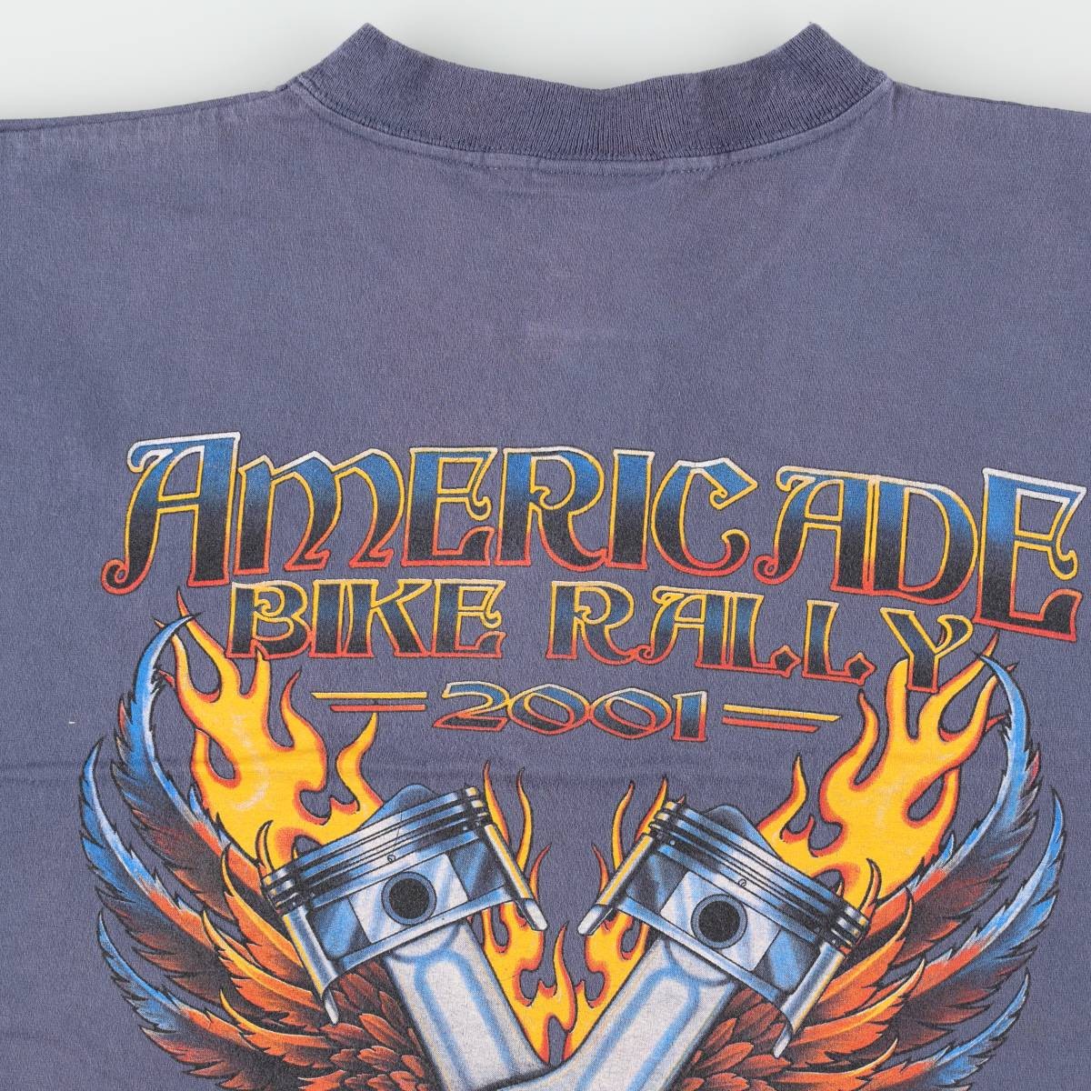 古着 SANSEGAL ファイヤーパターン ヘンリーネック モーターサイクル バイクTシャツ メンズL相当 /eaa671386 【中古】 【260829】