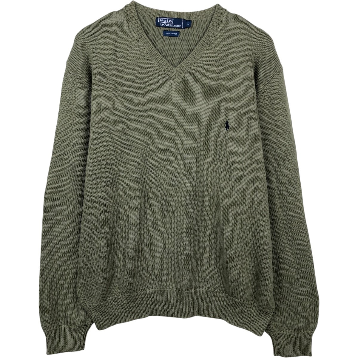 Ralph Lauren/ラルフローレン POLO by Ralph Lauren Vネック コットンニットセーター