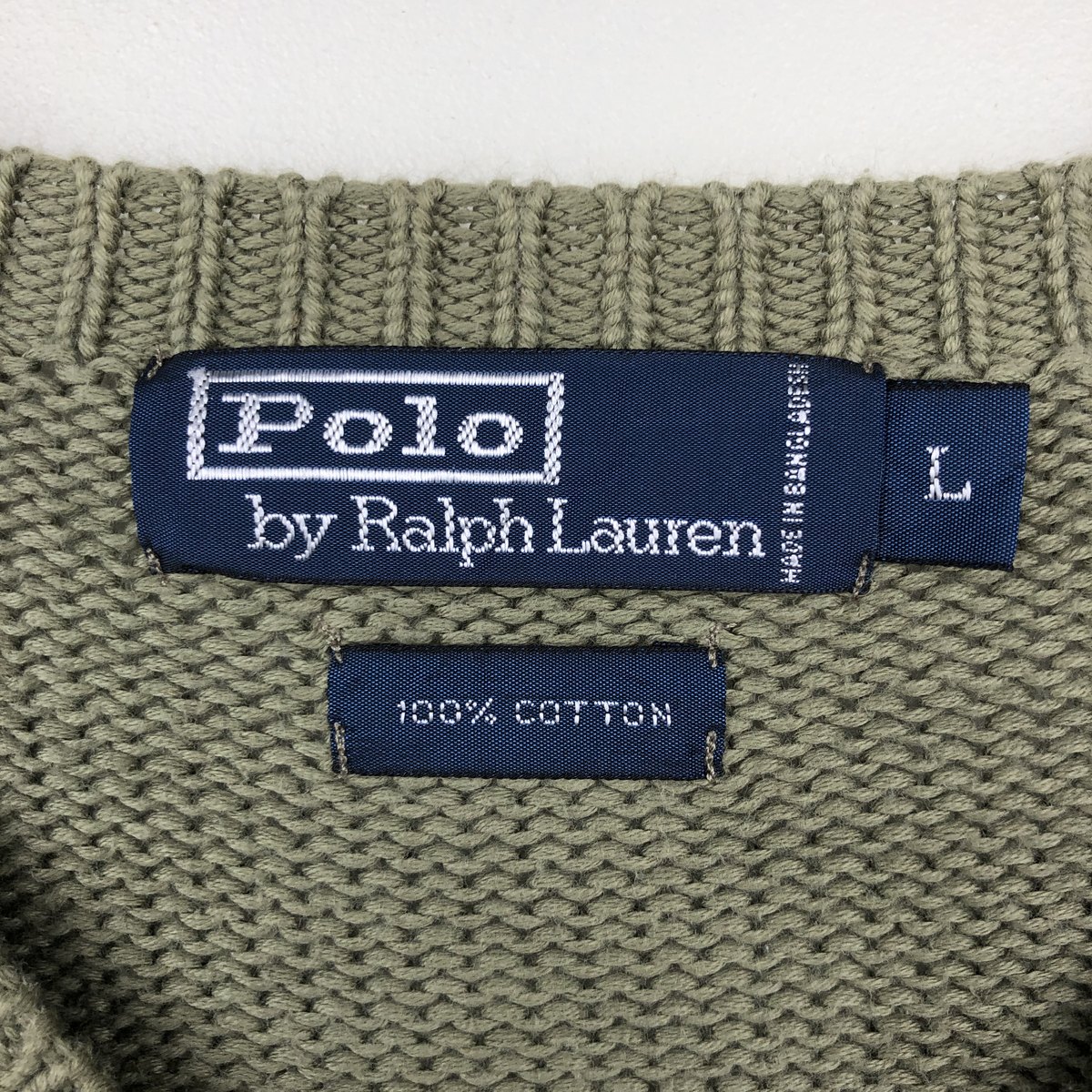 Ralph Lauren/ラルフローレン POLO by Ralph Lauren Vネック コットンニットセーター