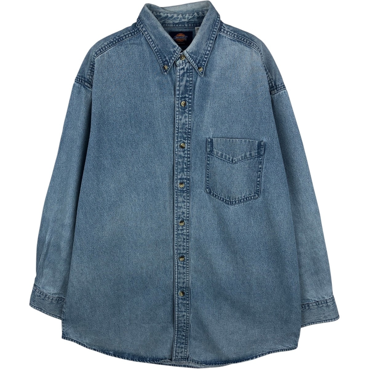 Dickies/ディッキーズ 長袖 ボタンダウンデニムシャツ