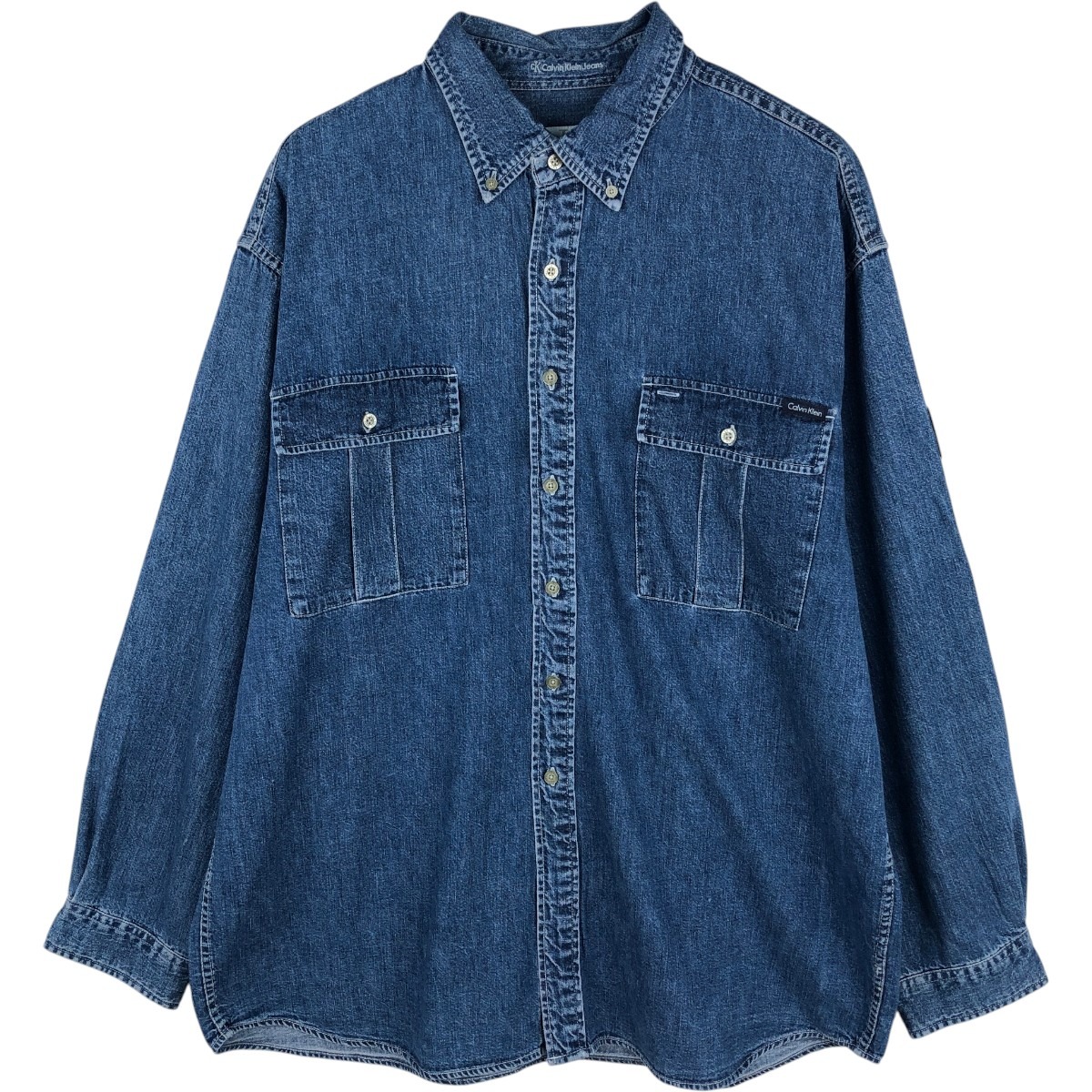 Calvin klein/カルバンクライン JEANS 長袖 ボタンダウンデニムシャツ