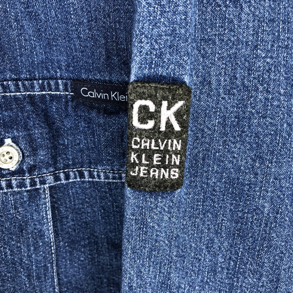 Calvin klein/カルバンクライン JEANS 長袖 ボタンダウンデニムシャツ