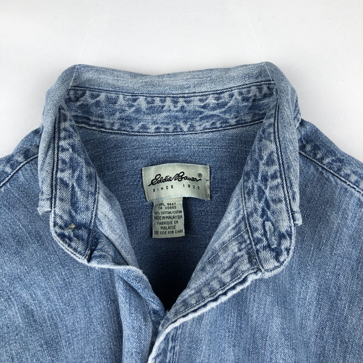 Eddie Bauer/エディーバウアー 長袖 ボタンダウンデニムシャツ