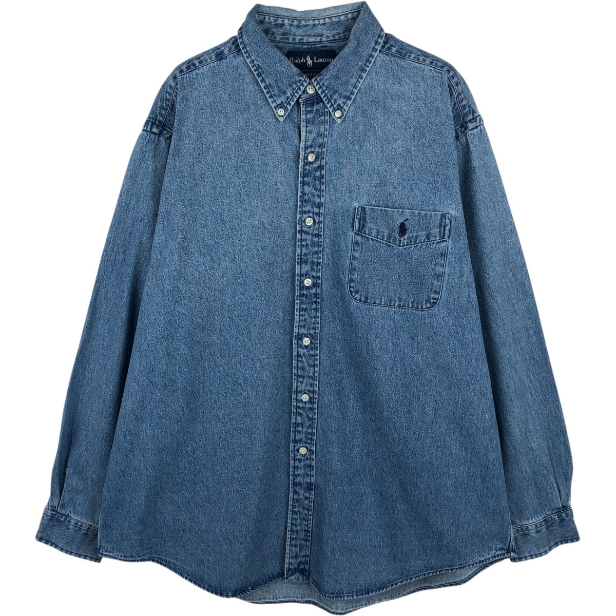 Ralph Lauren/ラルフローレン CLASSIC FIT 長袖 ボタンダウンデニムシャツ