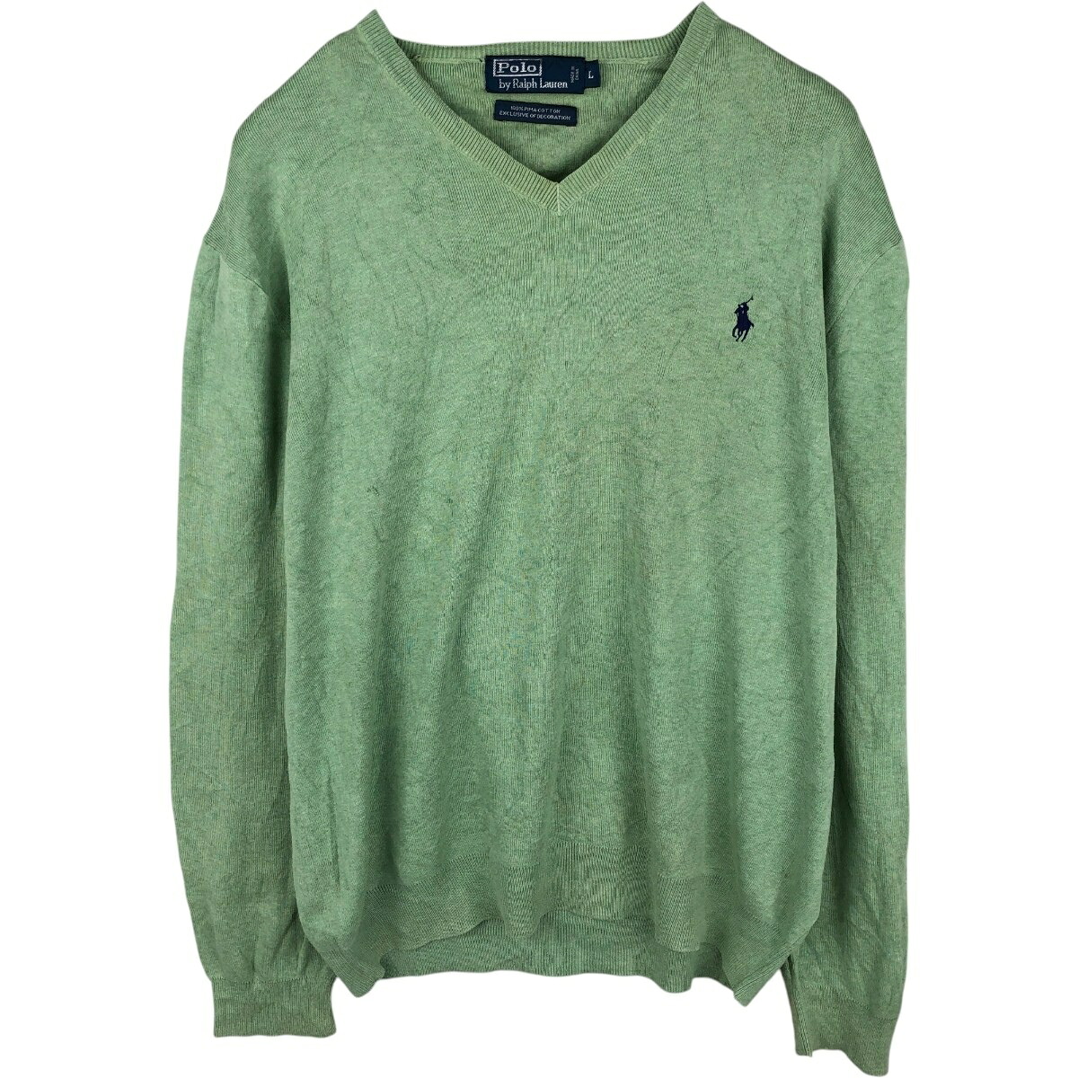 Ralph Lauren/ラルフローレン POLO by Ralph Lauren Vネック ピマコットンニットセーター