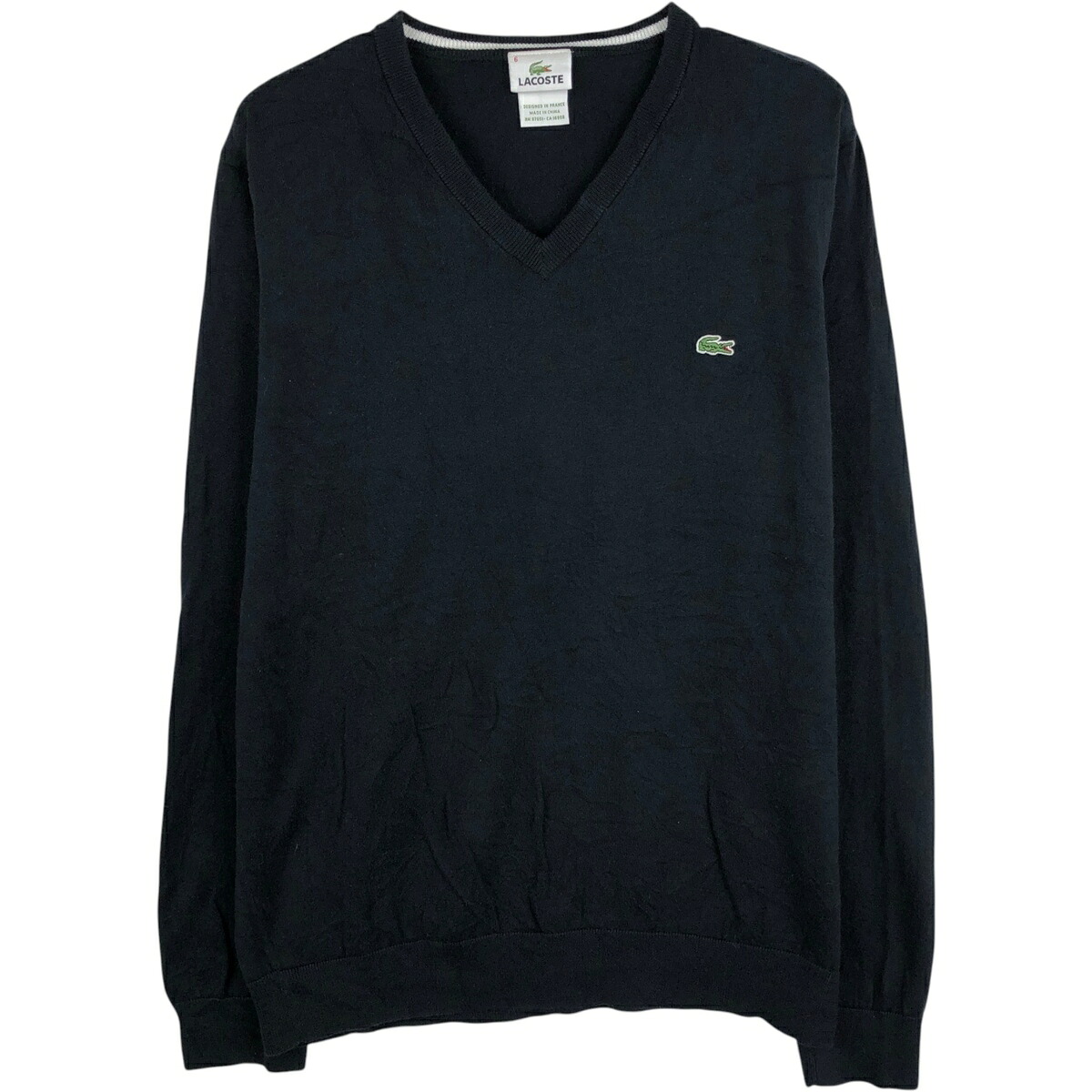 LACOSTE/ラコステ フランス企画 Vネック コットンニットセーター
