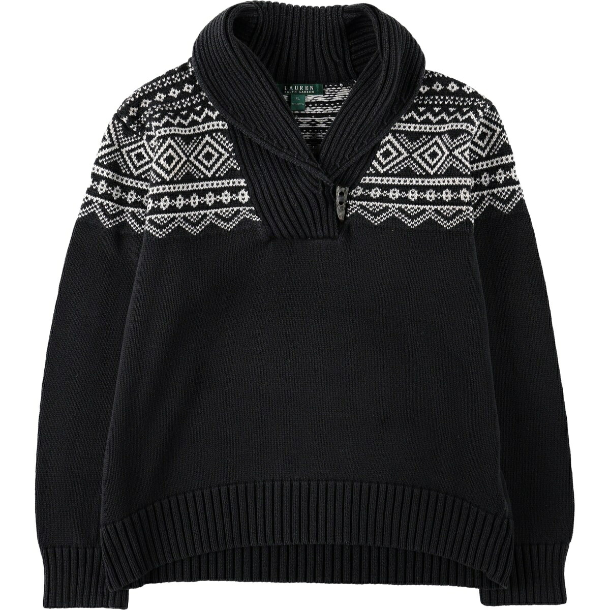 Ralph Lauren/ラルフローレン LAUREN ローレン ショールカラー コットンニットセーター