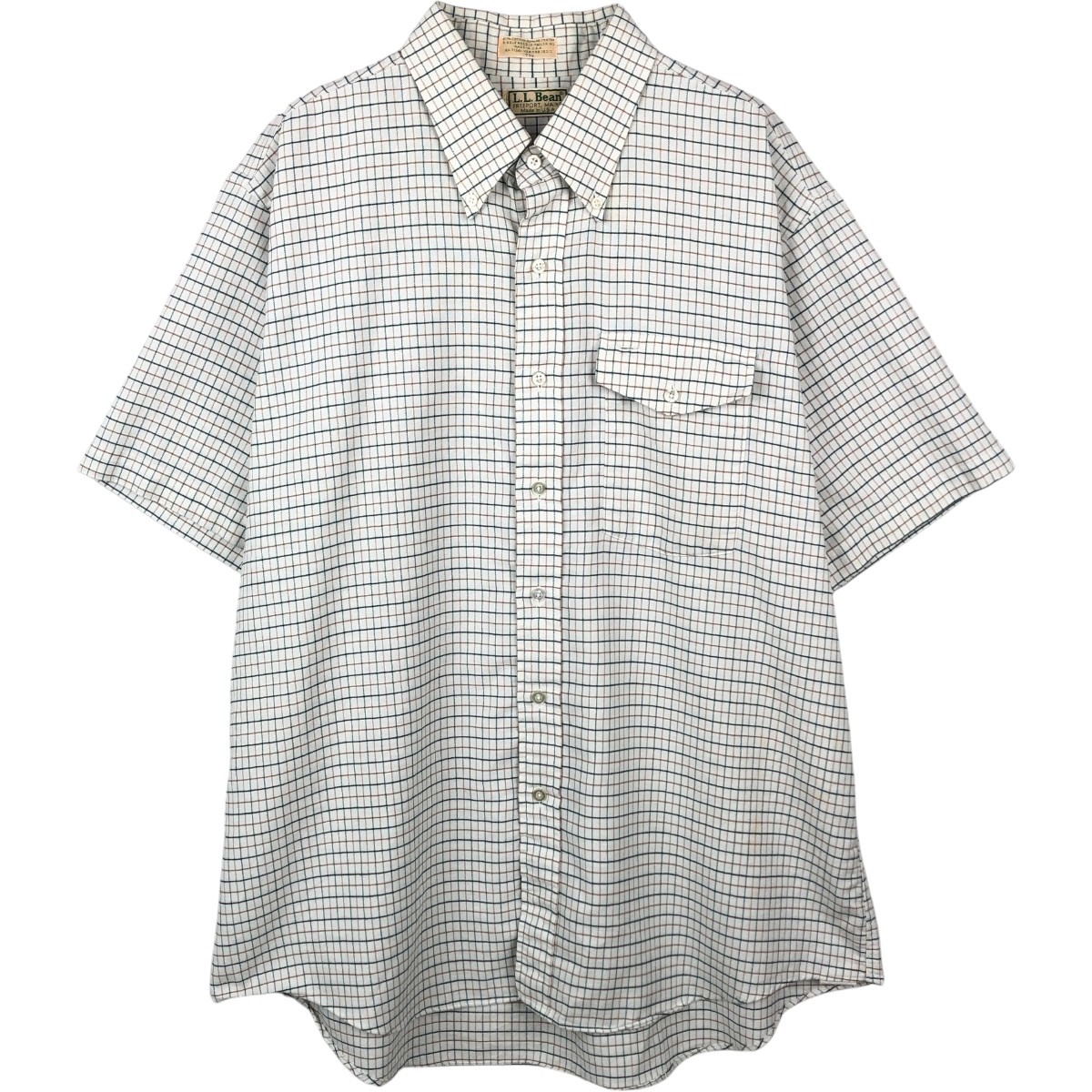L.L.Bean/エルエルビーン 半袖 ボタンダウン チェックシャツ