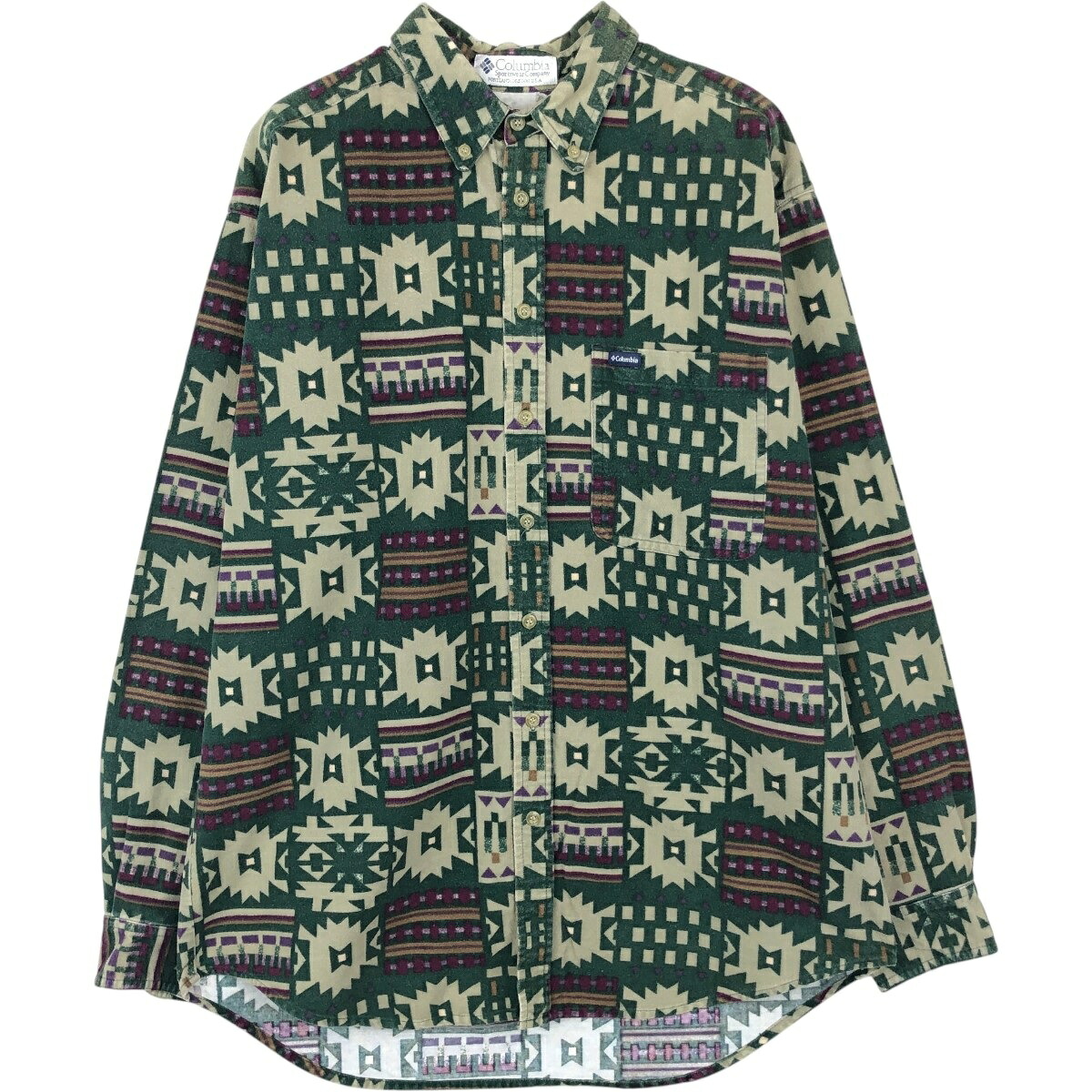 Columbia/コロンビア 白タグ 長袖 ボタンダウン フランネルシャツ