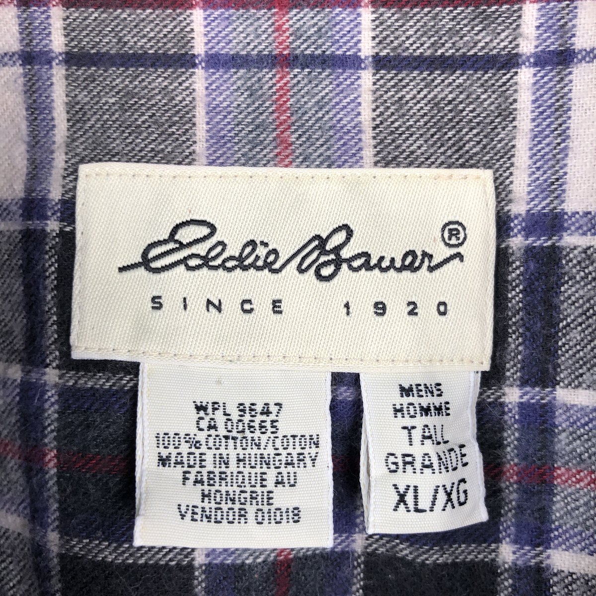 Eddie Bauer/エディーバウアー 長袖 ボタンダウン ライトネルチェックシャツ