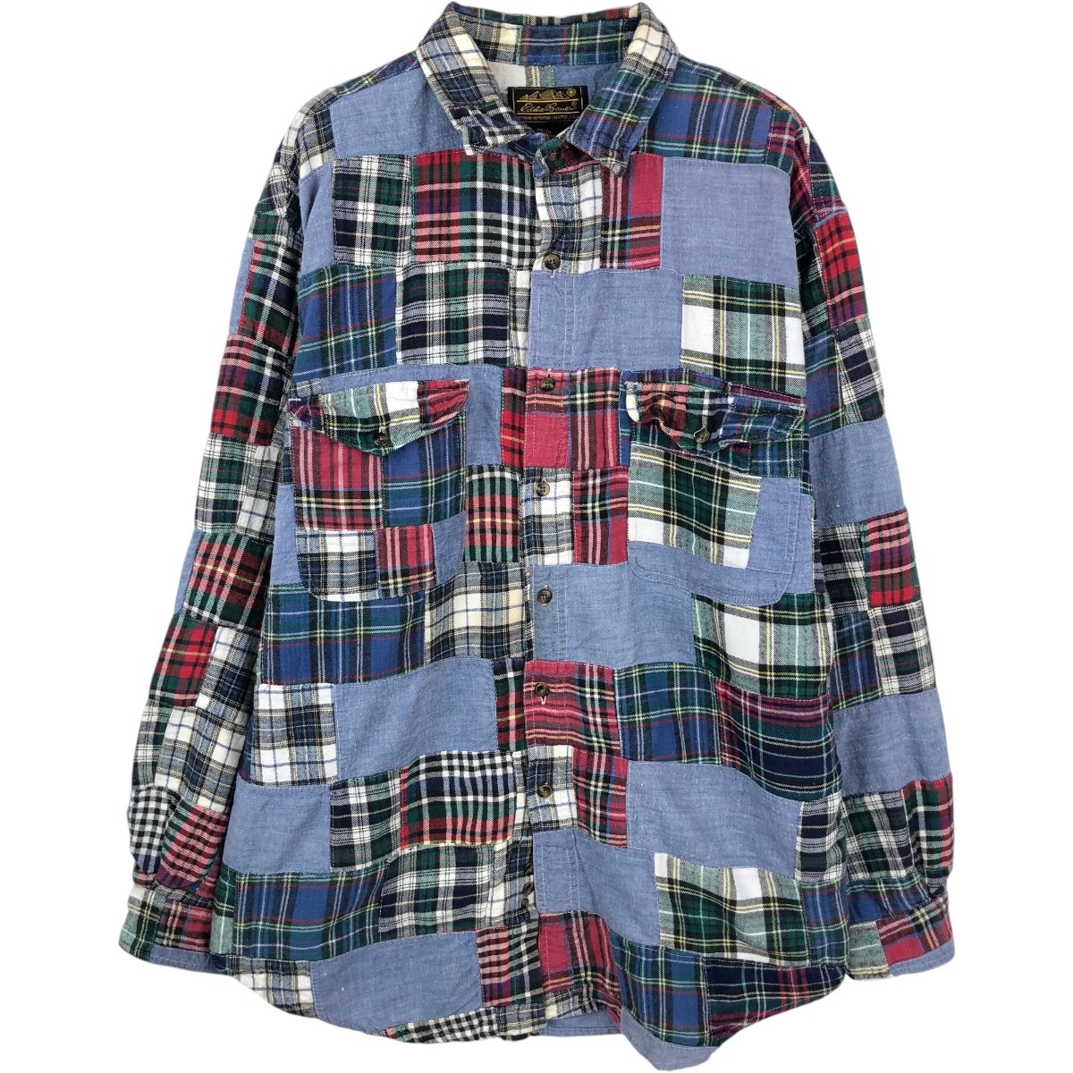 Eddie Bauer/エディーバウアー 黒タグ 長袖 フランネルチェックシャツ