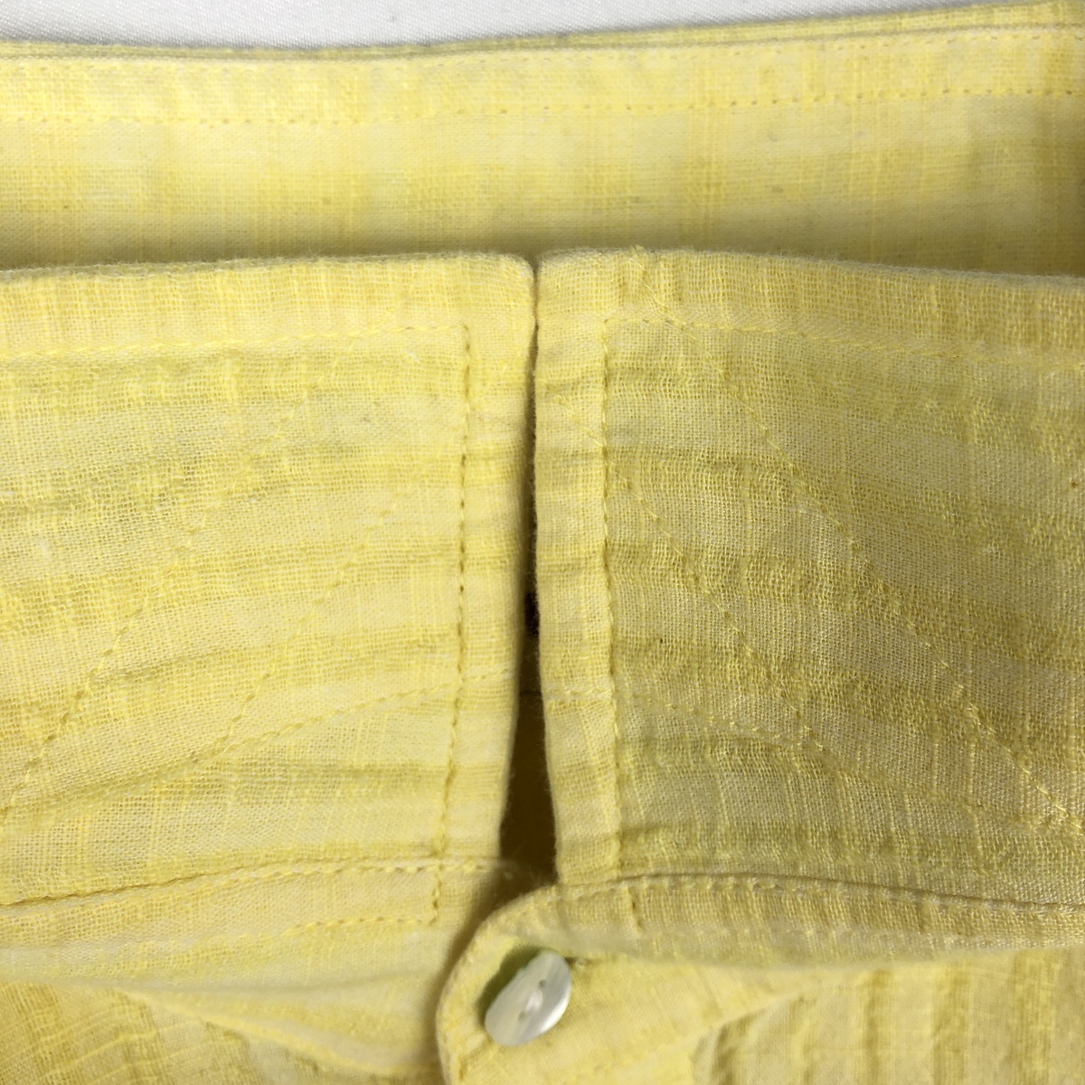 Fabindia 半袖 コットン ストライプシャツ