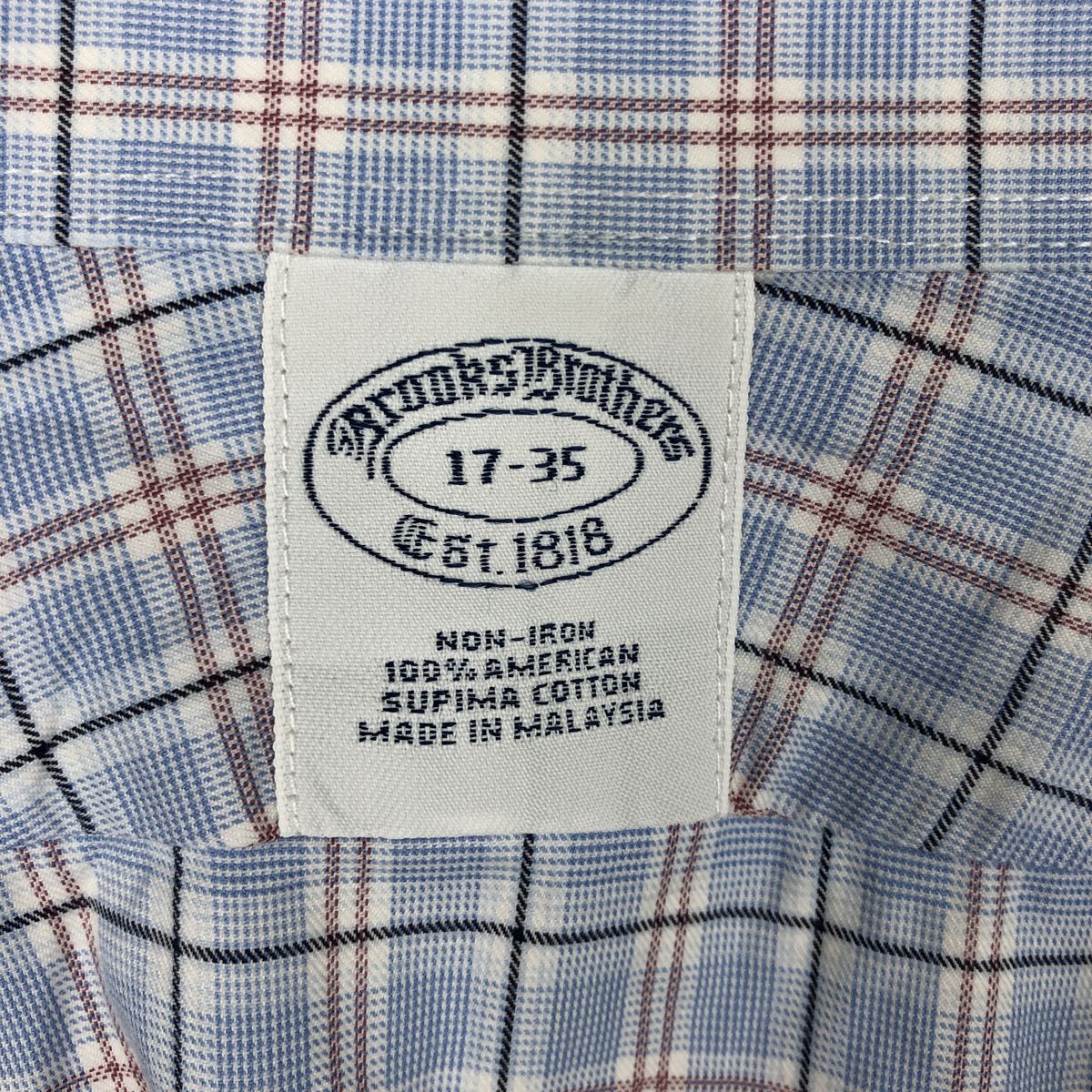 Brooks Brothers/ブルックスブラザーズ Est.1818 長袖 コットンチェックシャツ