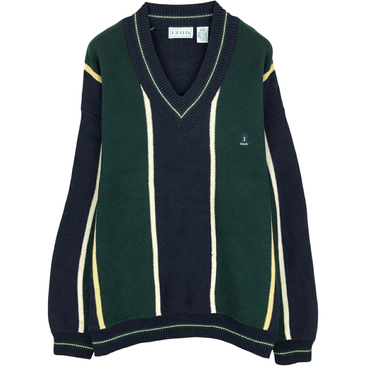 IZOD Vネック コットンニットセーター