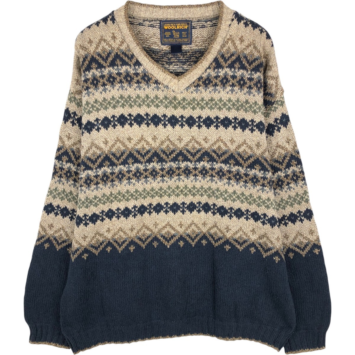 WOOLRICH/ウールリッチ Vネック コットンニットセーター