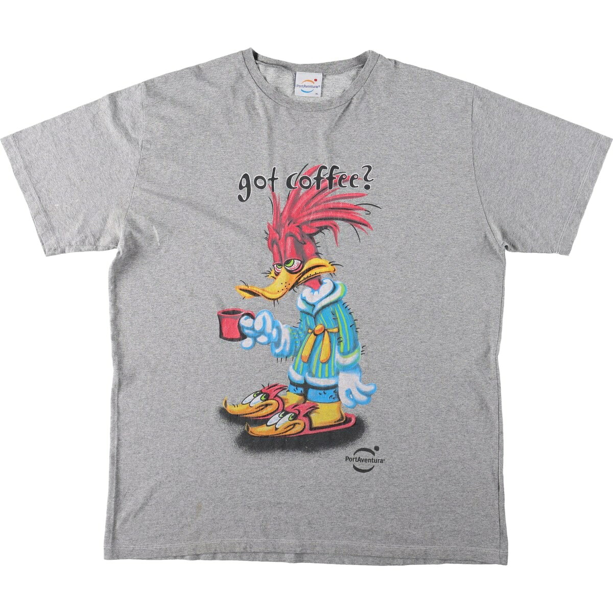 PortAventura/ポートアベンチュラ Woody Woodpecker ウッディーウッドペッカー キャラクタープリントTシャツ