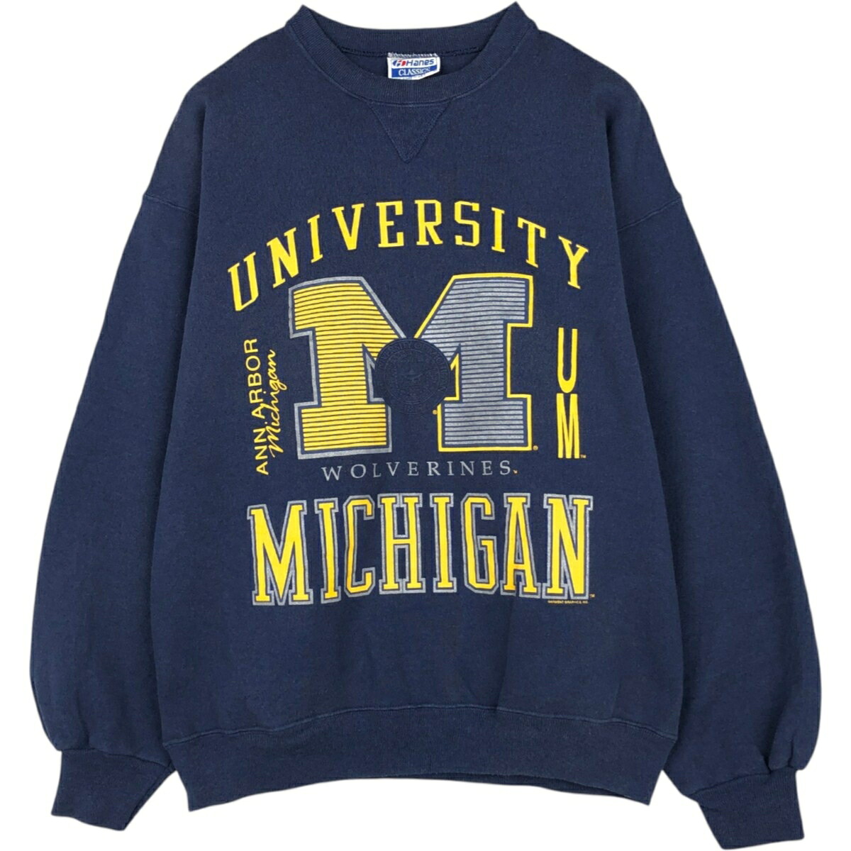 Hanes/ヘインズ MICHIGAN ミシガン大学 カレッジスウェットシャツ トレーナー