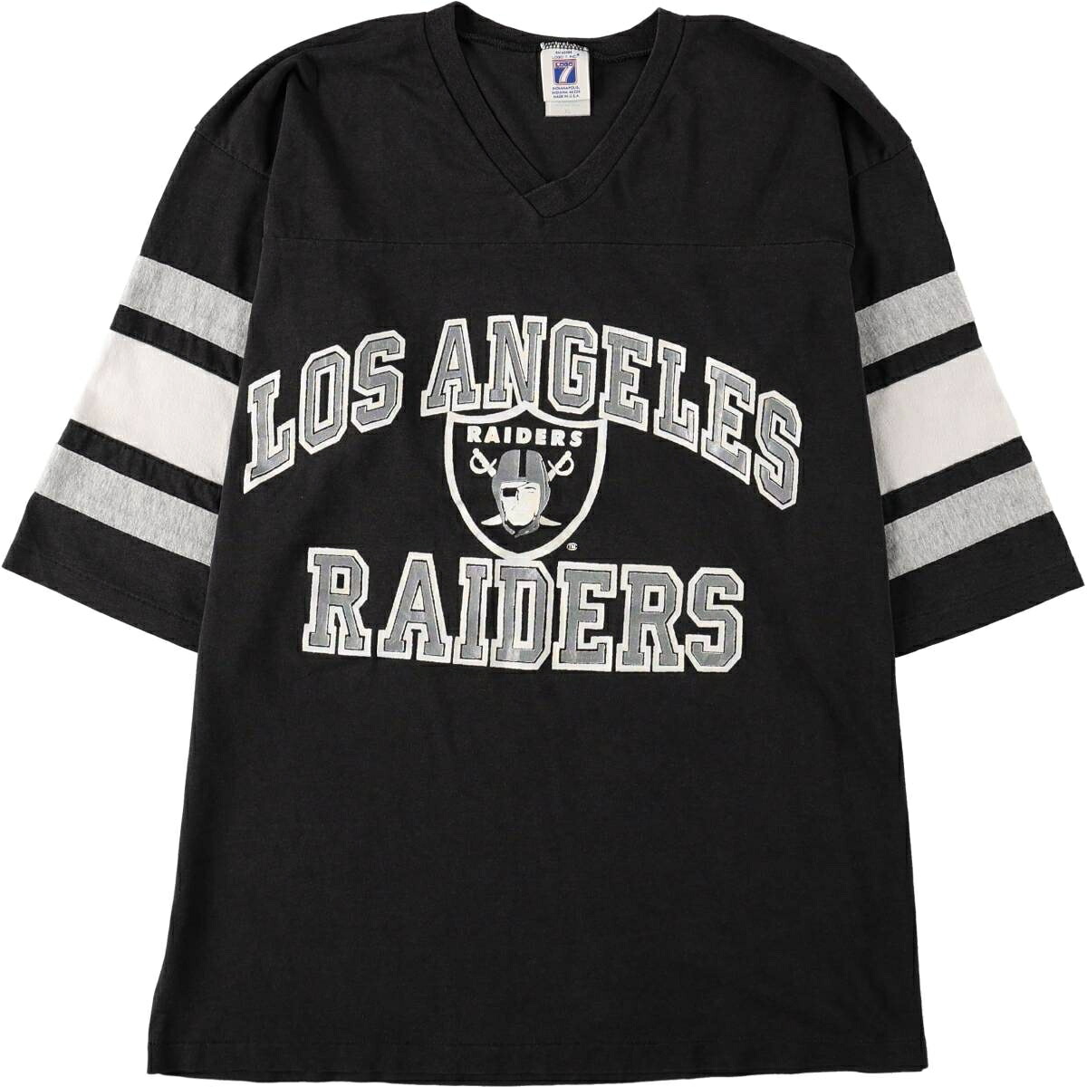 LOGO 7 NFL LOS ANGELES RAIDERS ロサンゼルスレイダーズ フットボール七分袖Tシャツ