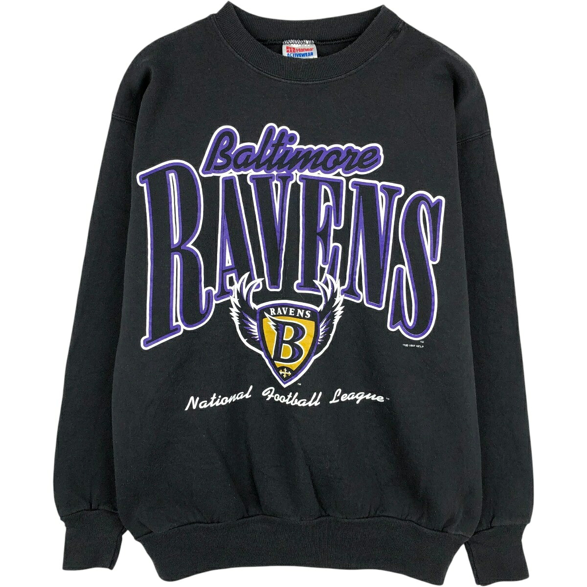 Hanes/ヘインズ NFL BALTIMORE RAVENS ボルティモアレイブンズ プリントスウェットシャツ トレーナー